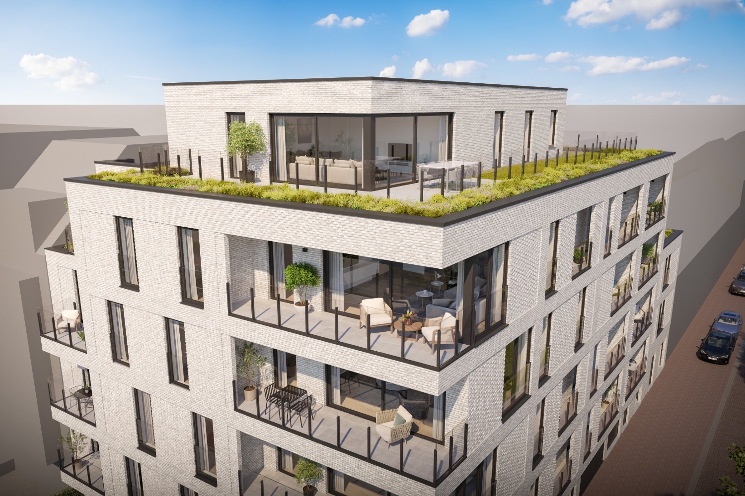 Dakappartement met groendak en terras