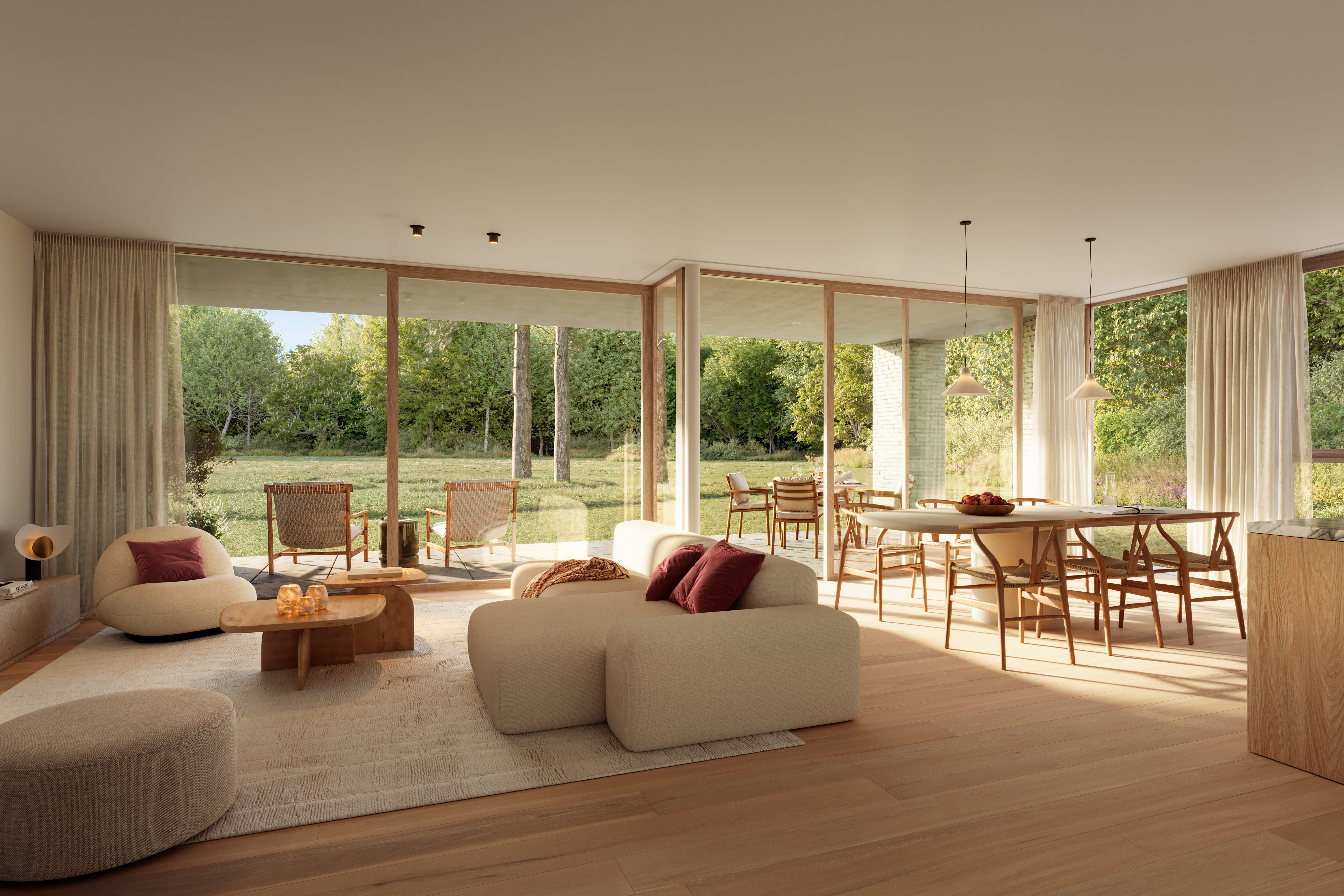 Interieur appartement A0.1 — leefruimte