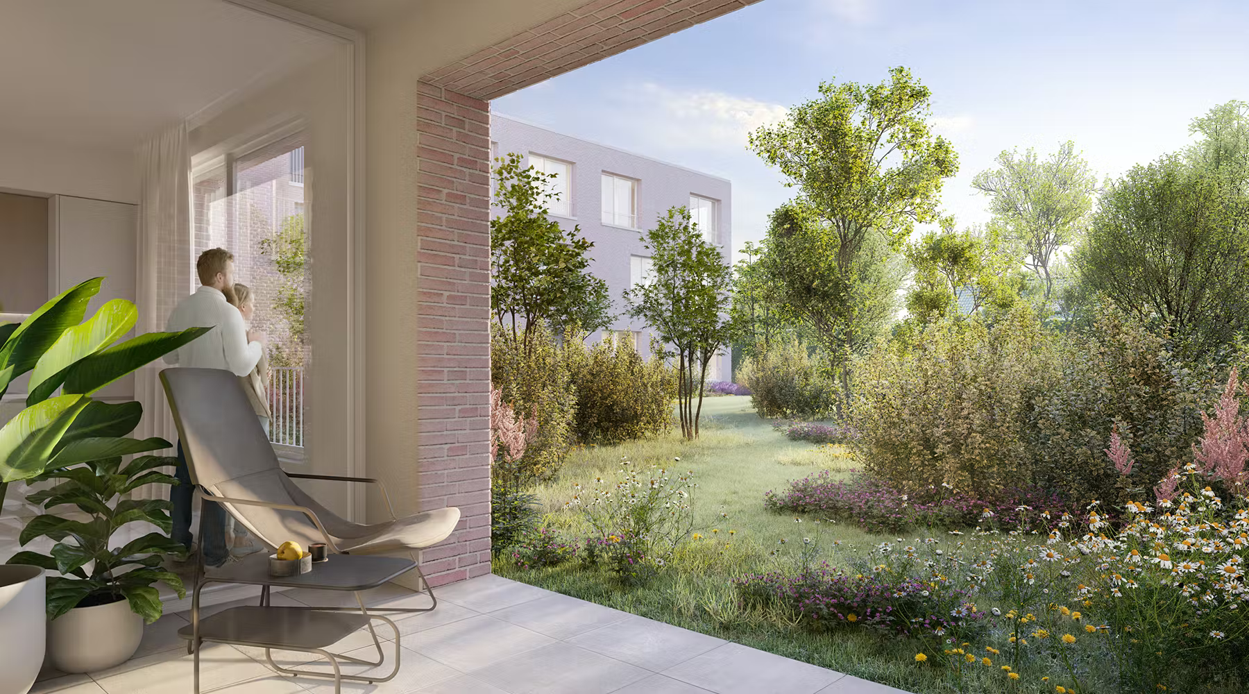 Binnentuin van ANNA met terras