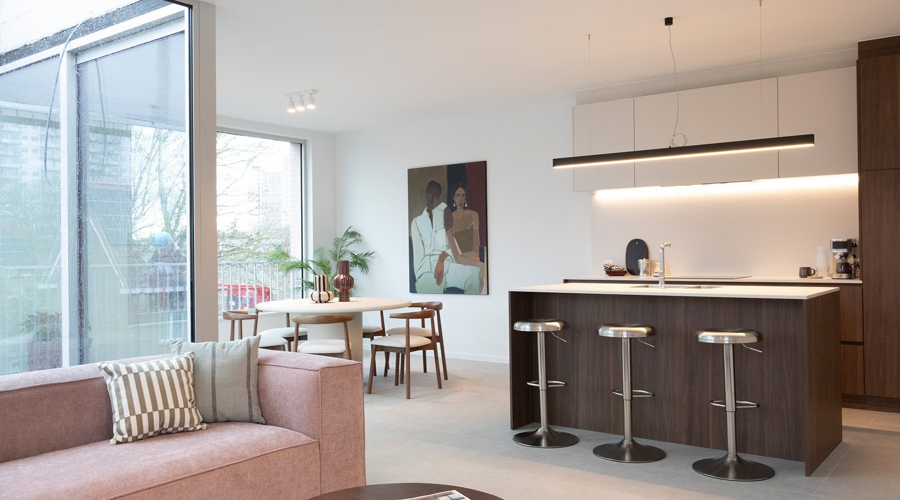 Modelappartement ANNA leefruimte en open keuken