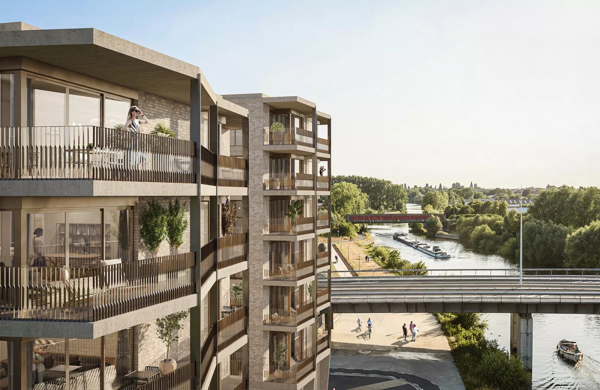 Terrassen Kaai Living met zicht op de Leie