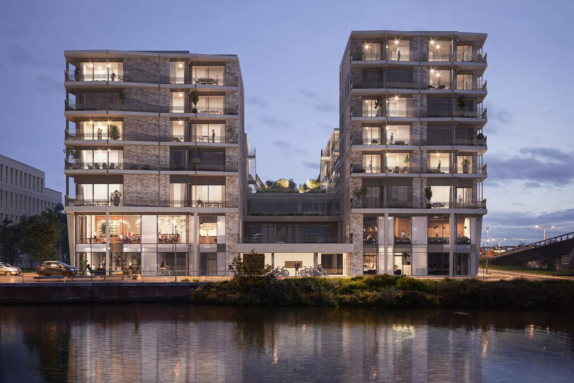 Gevel Kaai Living vanaf de Leie