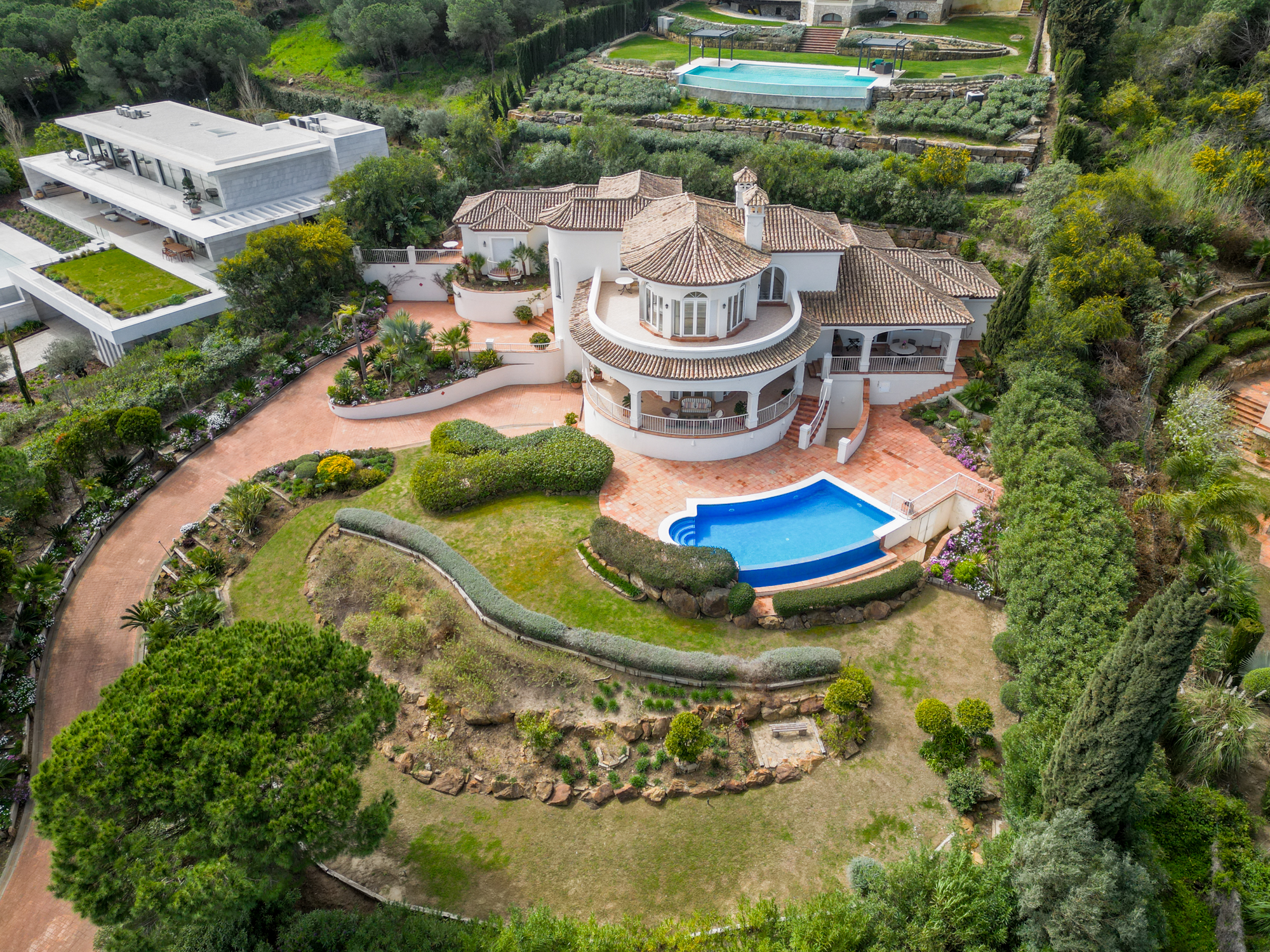 Villa Sotogrande Alto, villa familiale classique avec vue panoramique sur Sotogrande