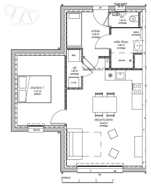 Plan 1 chambre