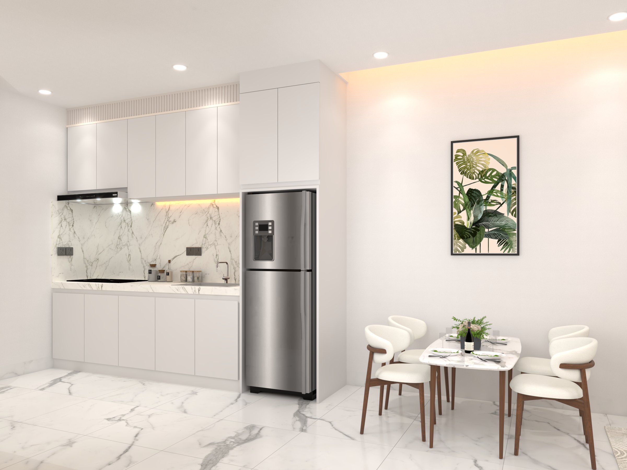 Residence A - Open kitchen and dining area