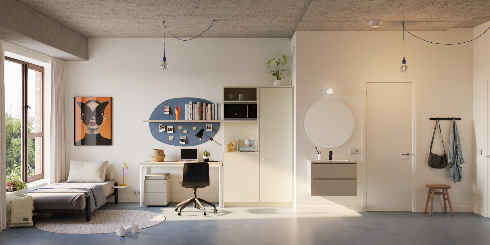 Anversa studentenkamer interieur