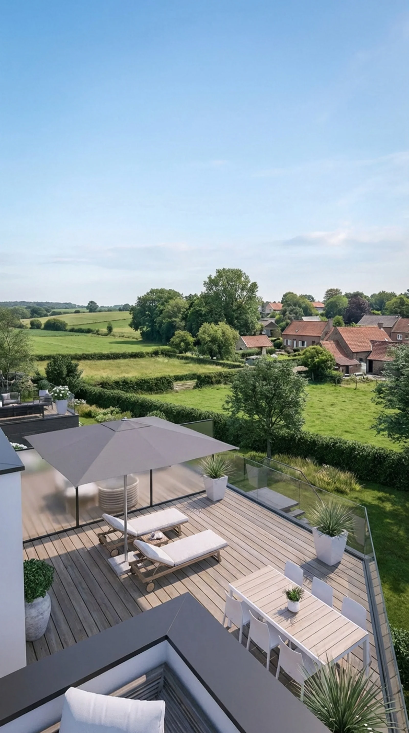 Terras met zicht op landelijke omgeving
