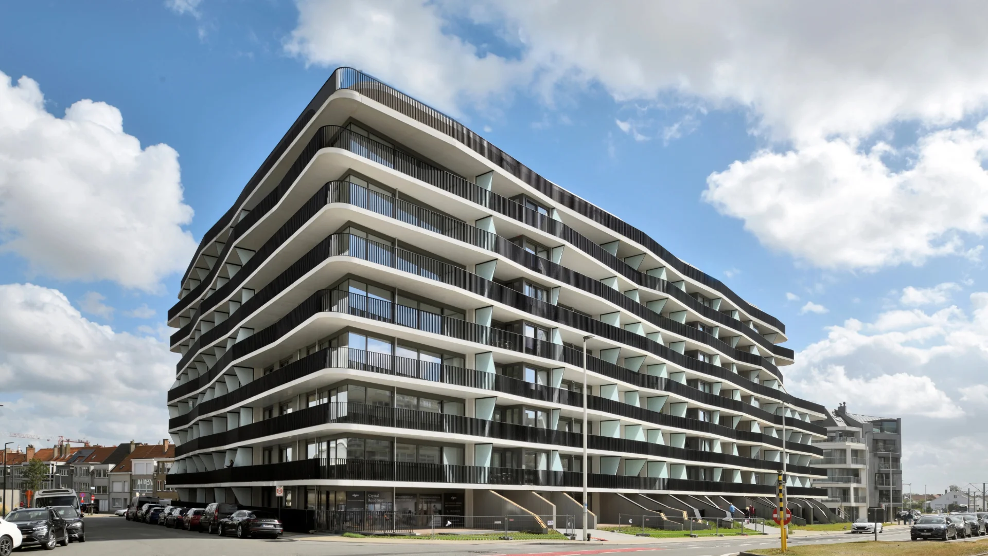 Crystal Residence Oostende - vue de façade avec vue frontale sur mer