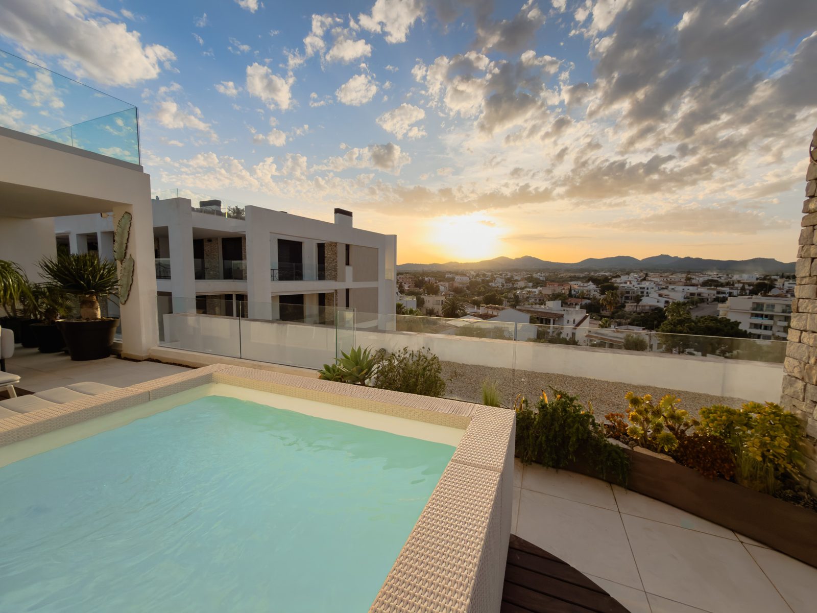 Panoramic view at sunset