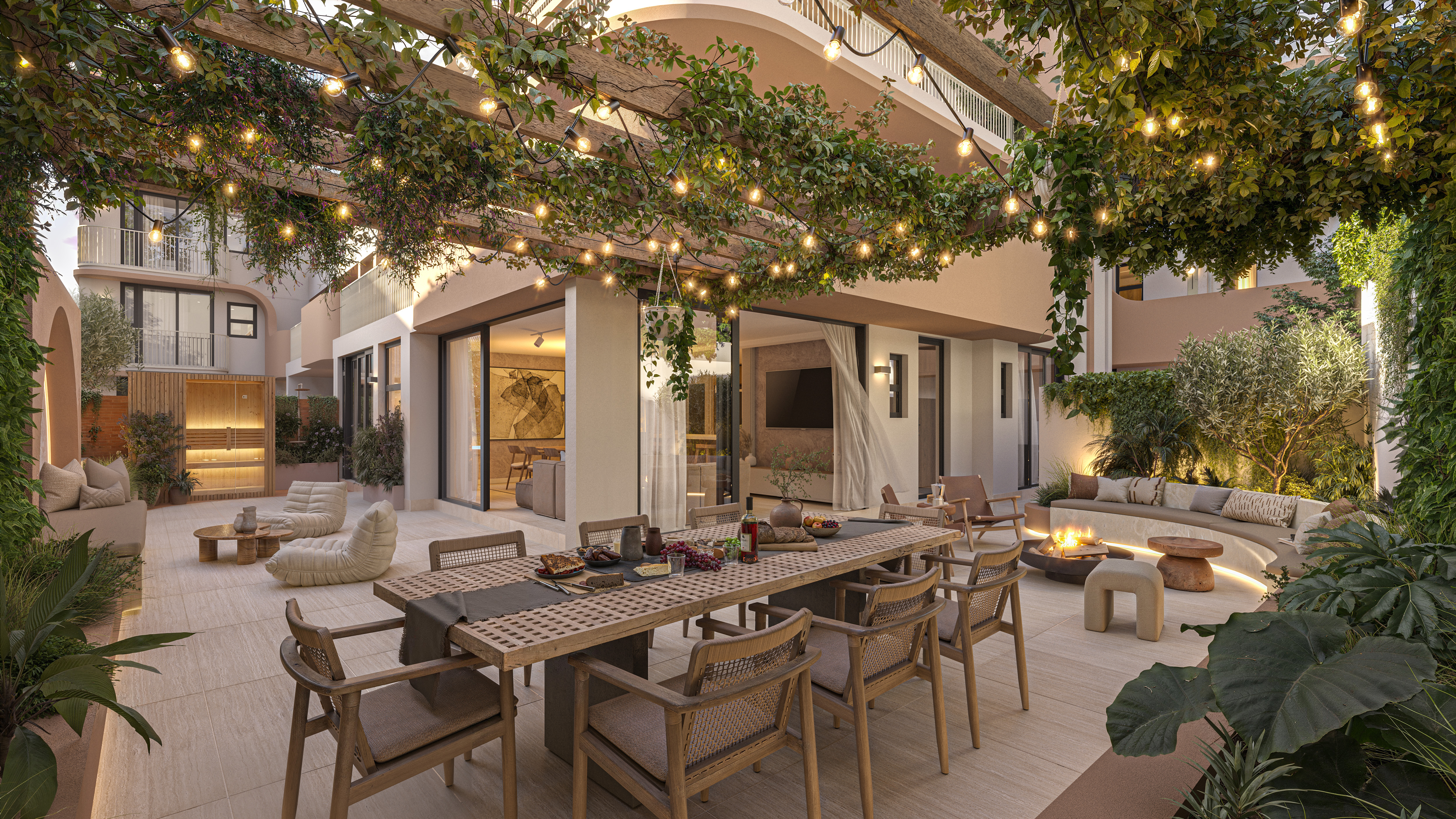 Drieslaapkamer met tuin