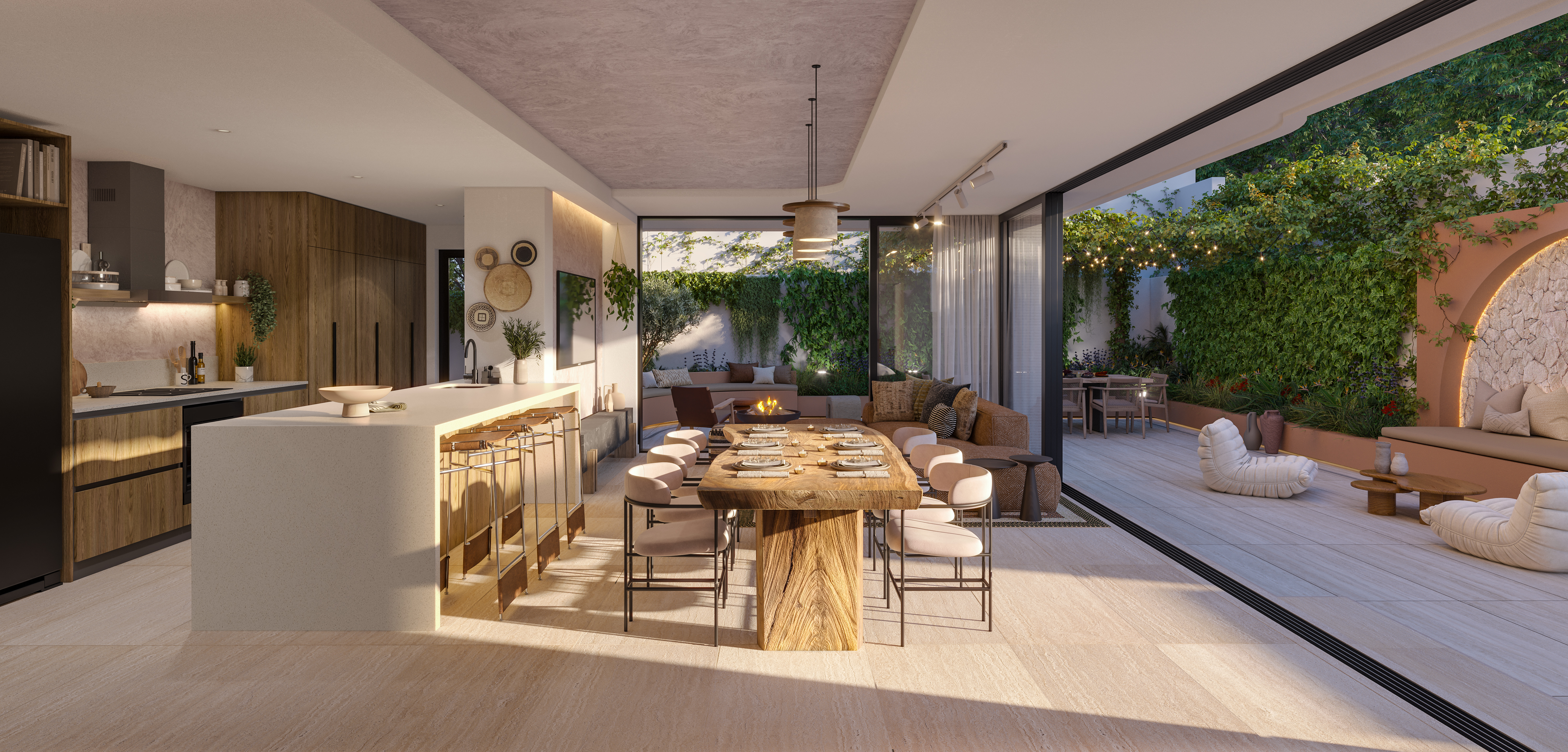 Drieslaapkamer interieur