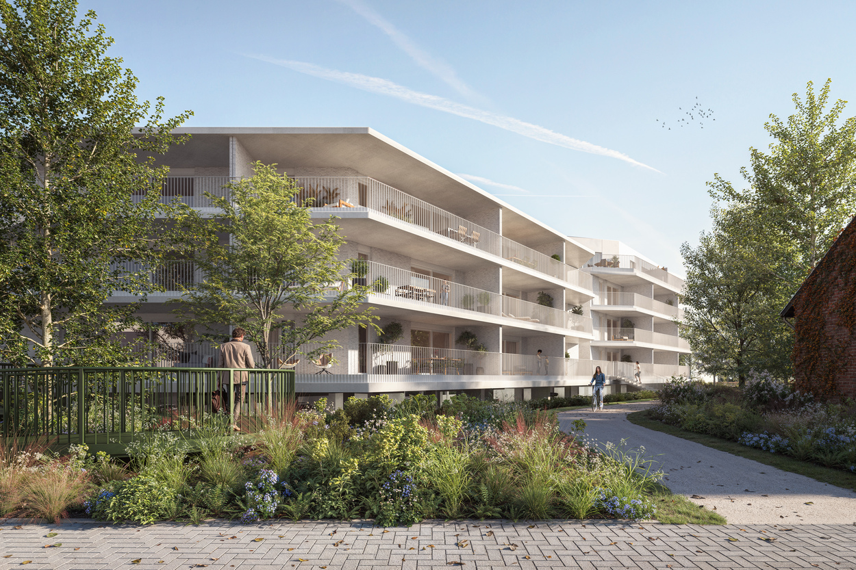 Kuringen Park appartementsgebouw met gemeenschappelijke tuinen en wandelpad