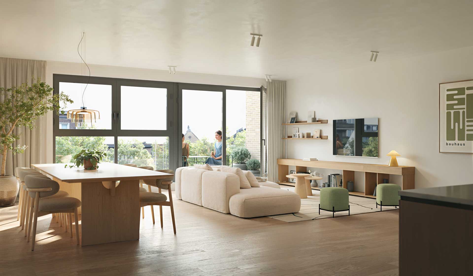 Interieur van XL Elsene appartement met 3 slaapkamers