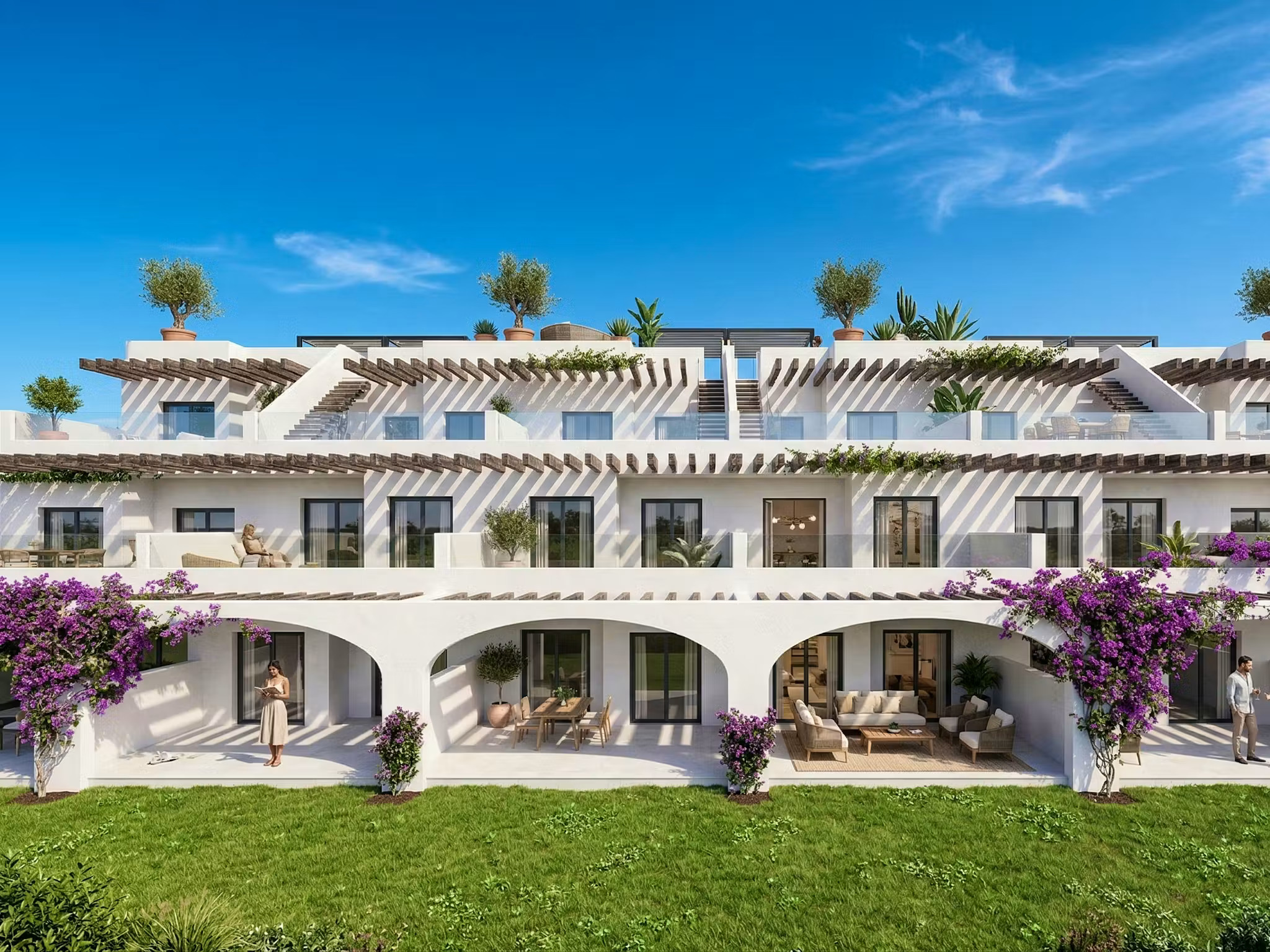 Terras van een woning in Pueblo Barea