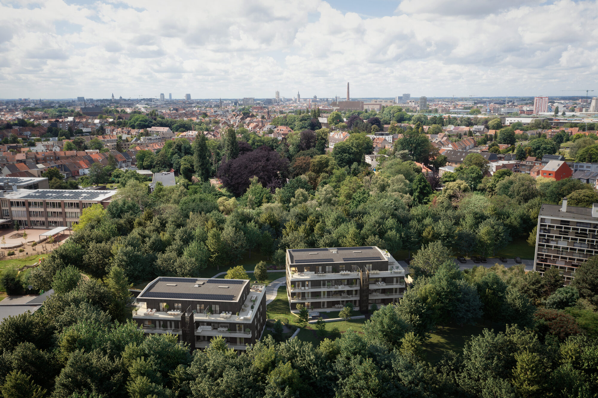 Oak Park bij avondlicht