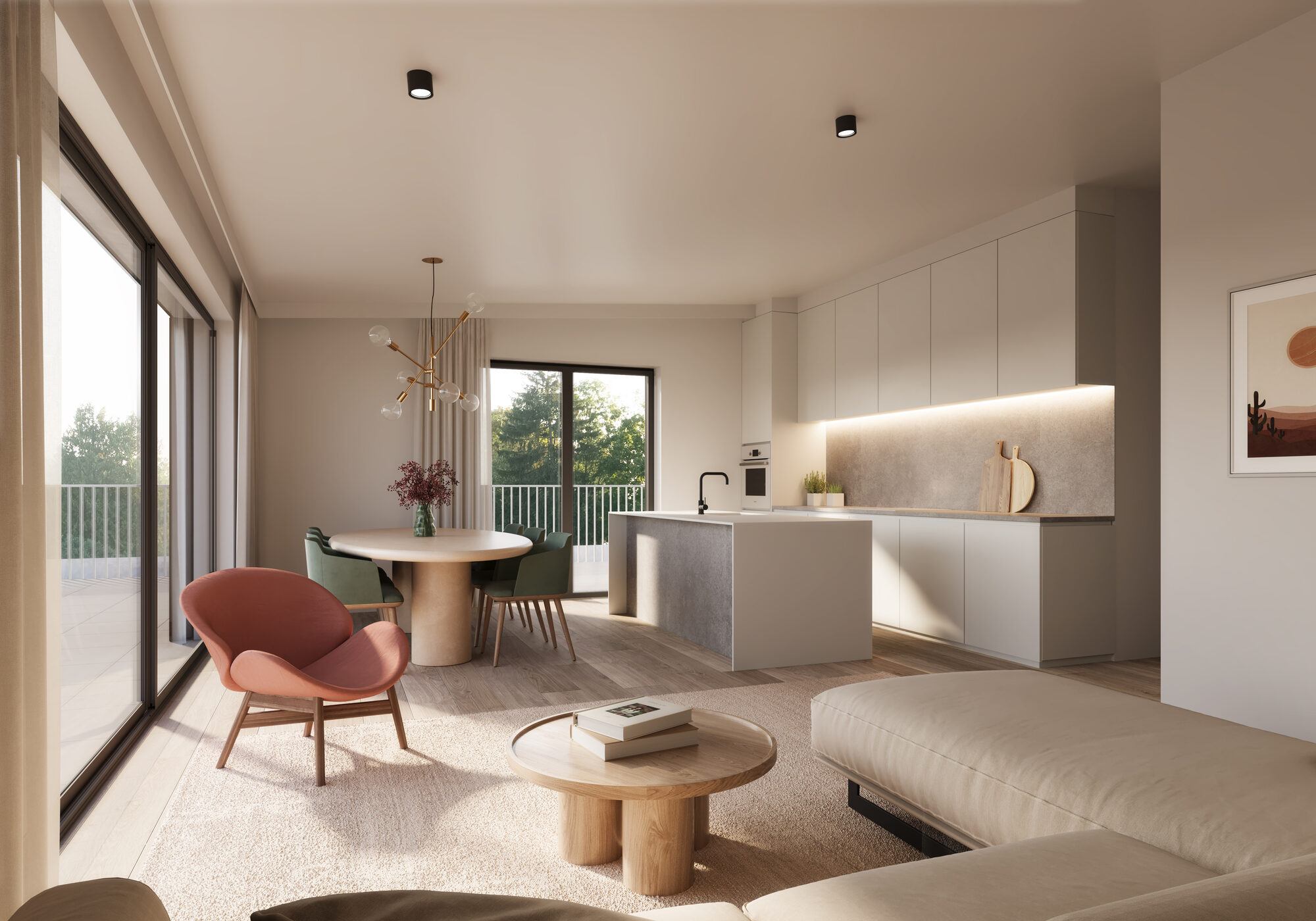 Slaapkamer met zicht op de tuin