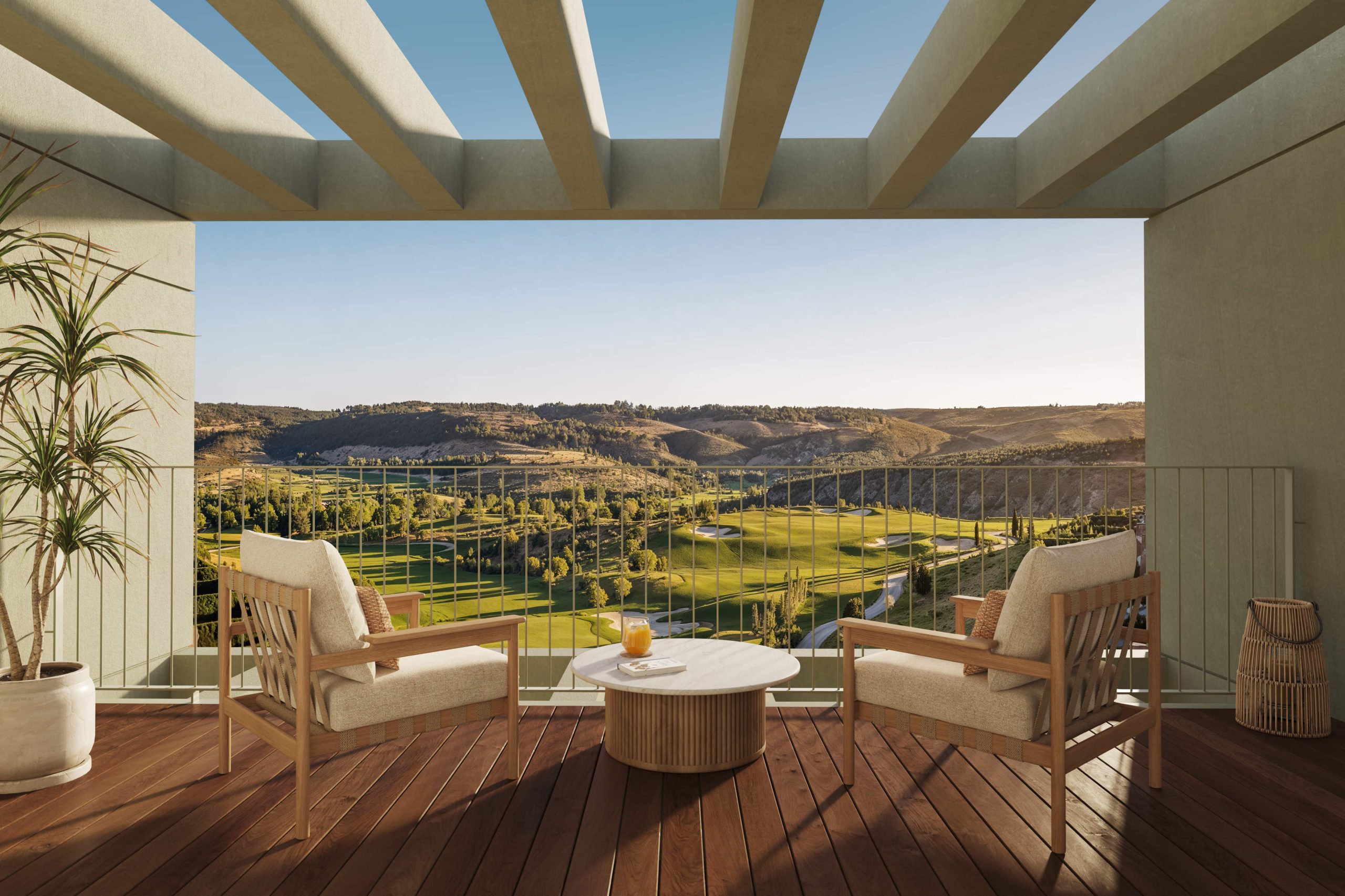 Balkon met zicht over het groen