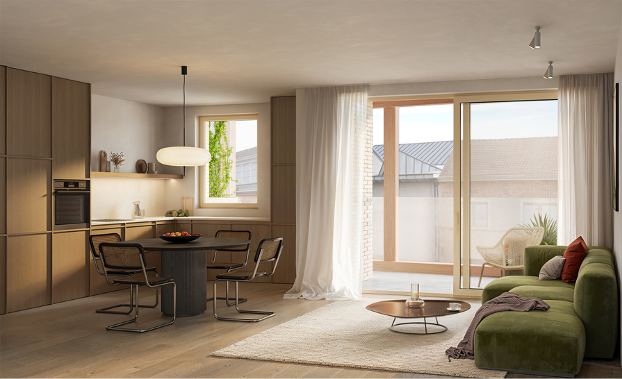 Privatief terras van een appartement
