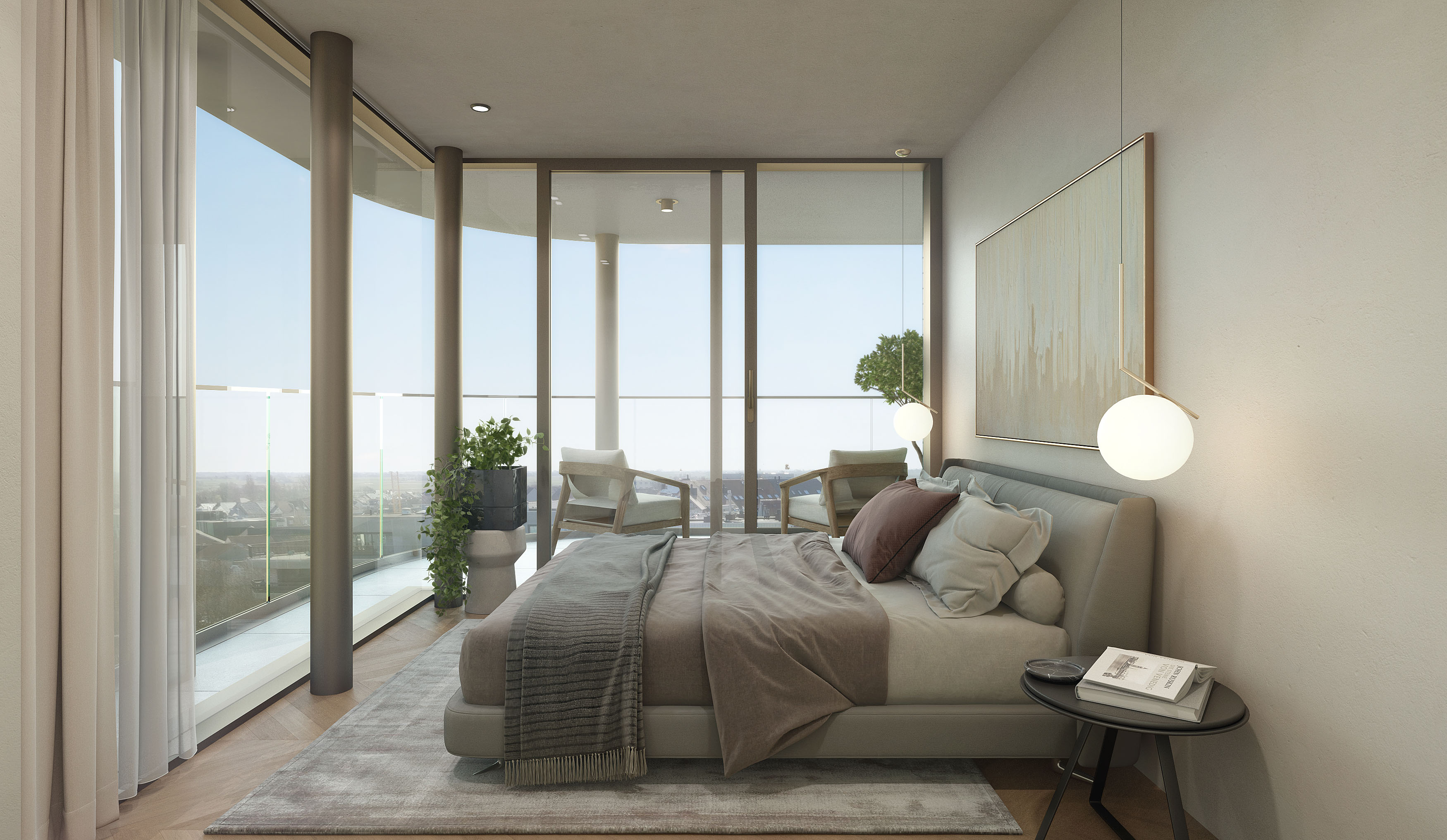 Straatbeeld van Residentie Lux'Or in Blankenberge