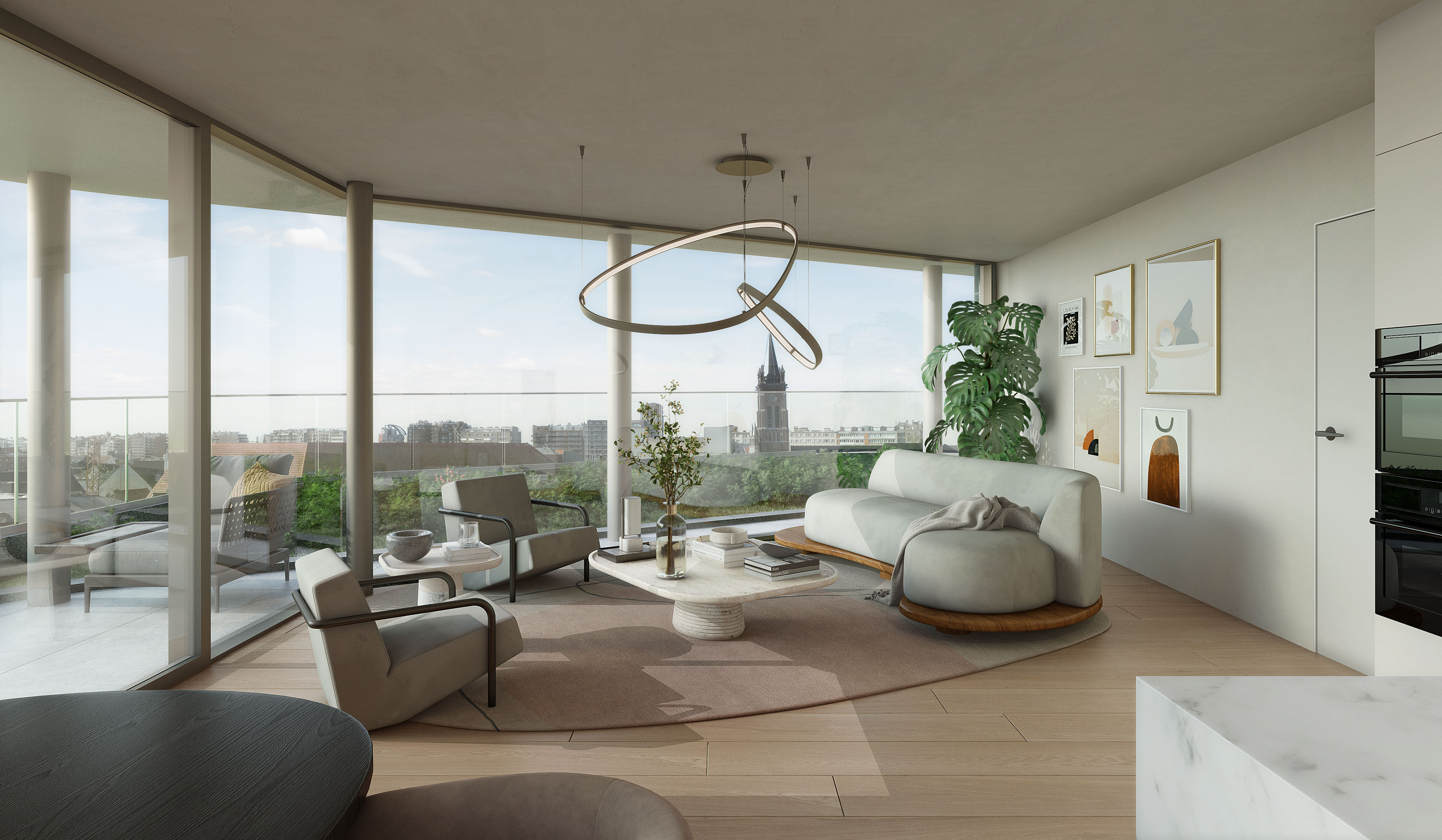 Zijaanzicht van het nieuwbouwproject Lux'Or
