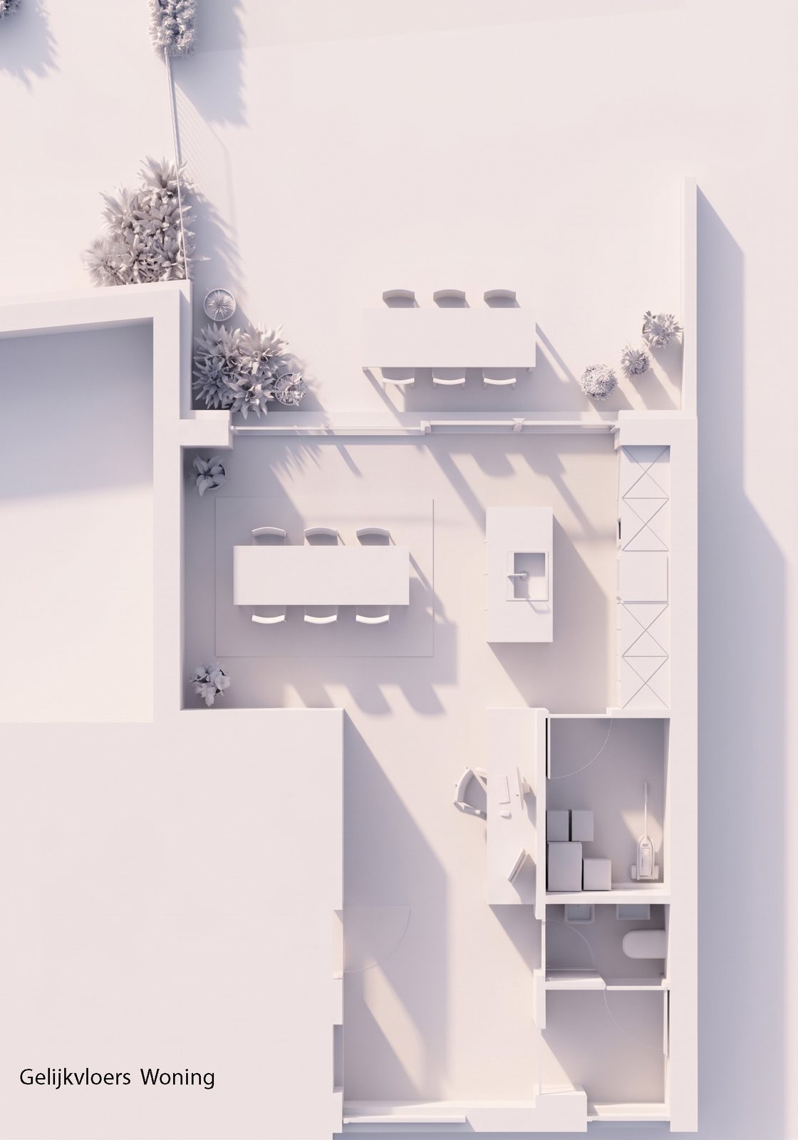 Plattegrond van woning 1, 226 m² met 63 m² terras, Residentie Maréa, Mariakerke