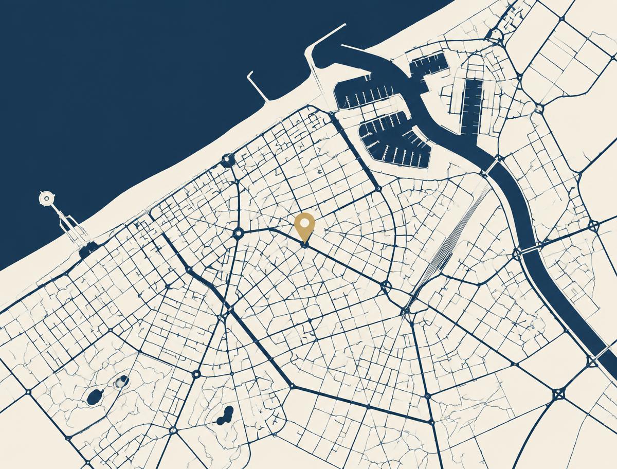 Ligging aan de Warschaustraat nabij zee, Residentie Trullo, Oostende