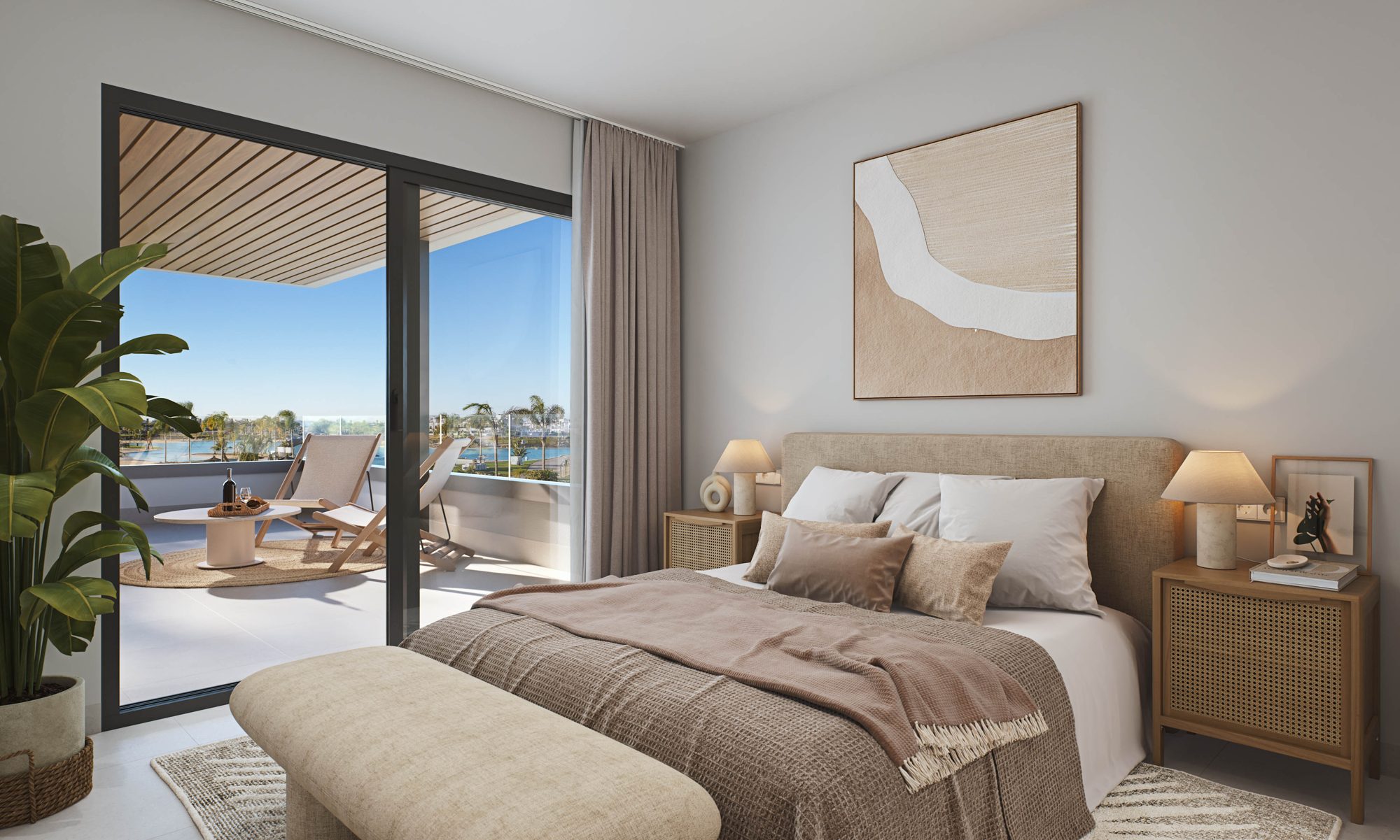 Master bedroom with access to the terrace