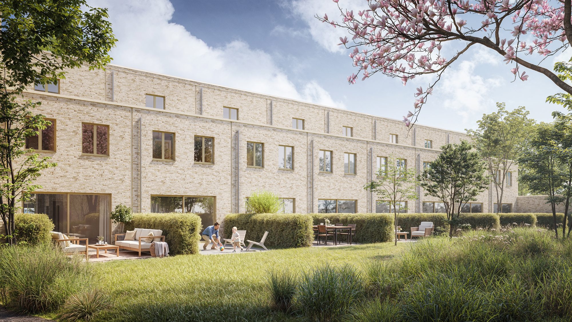 Rijwoningen met privétuin en terrassen tussen de hagen