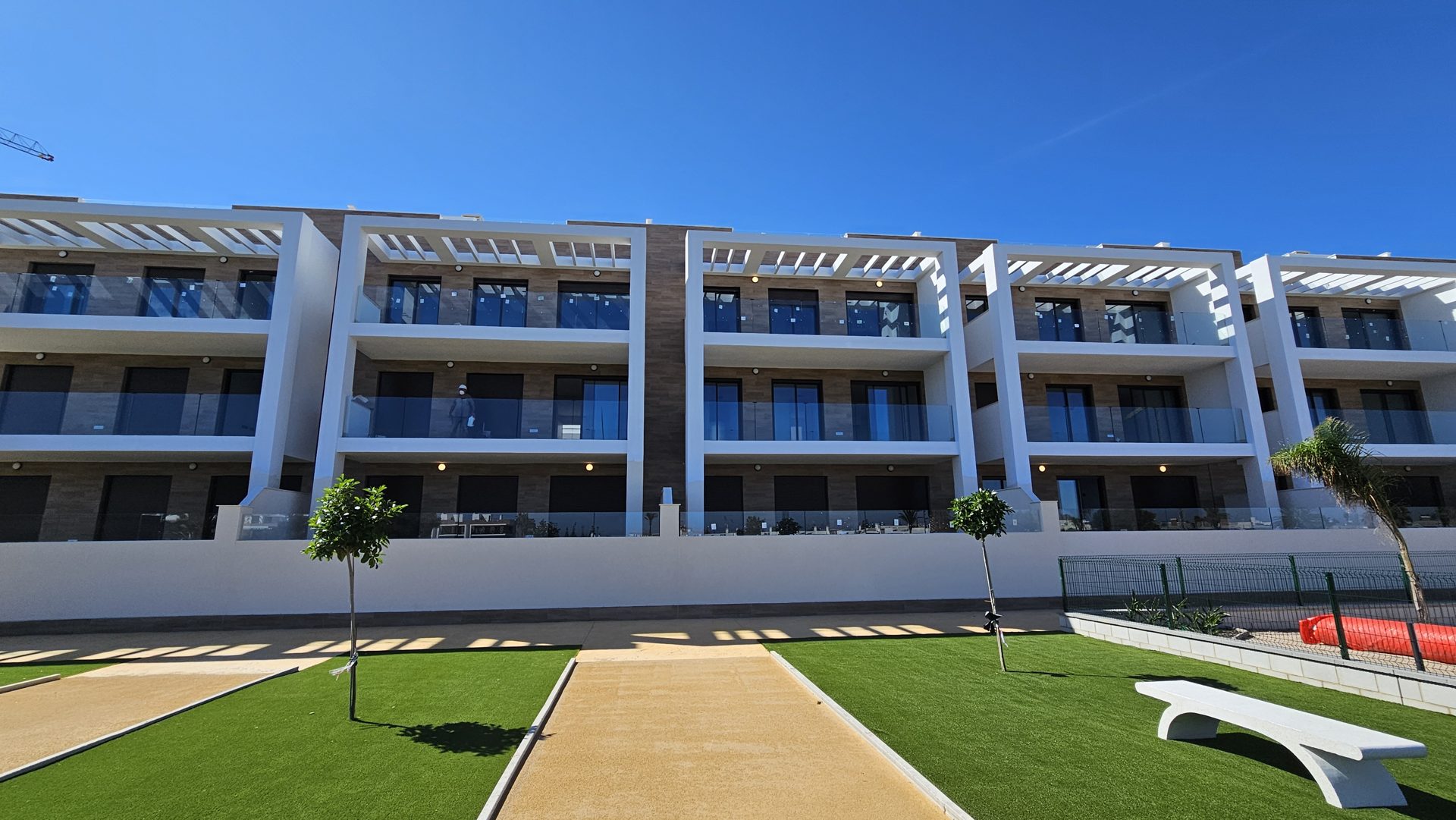 The apartment building with the communal garden