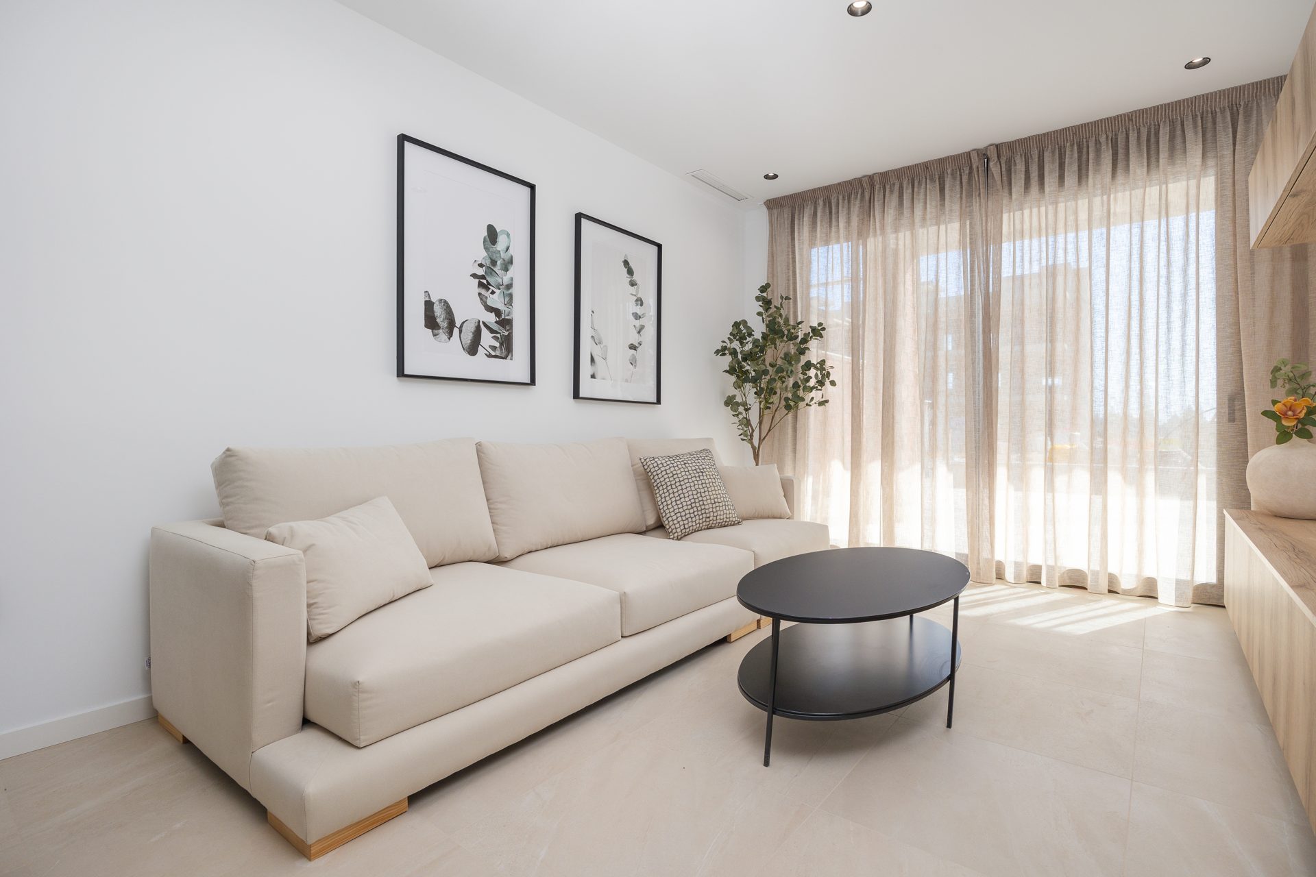 Living room with large windows
