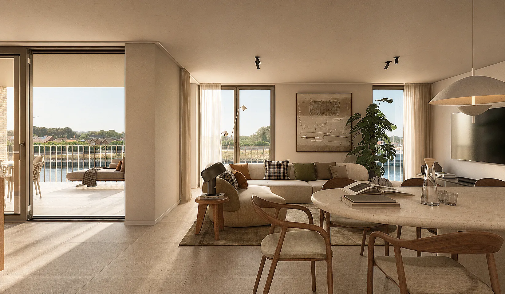 Leefruimte van een penthouse in Residentie Waterkant