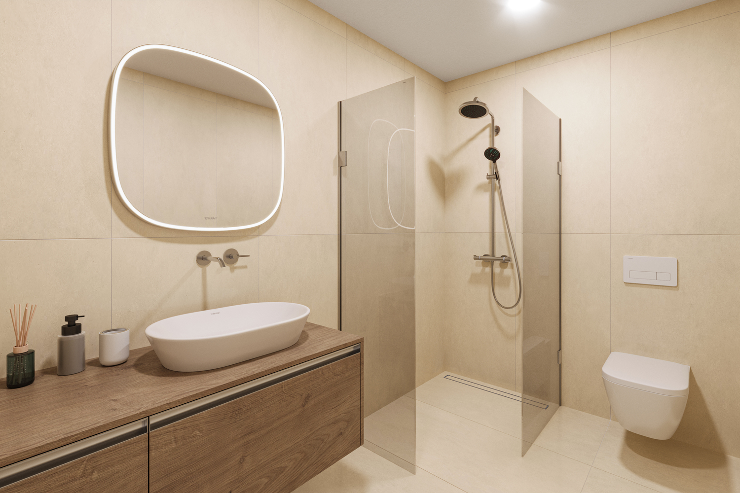 Badkamer met regendouche
