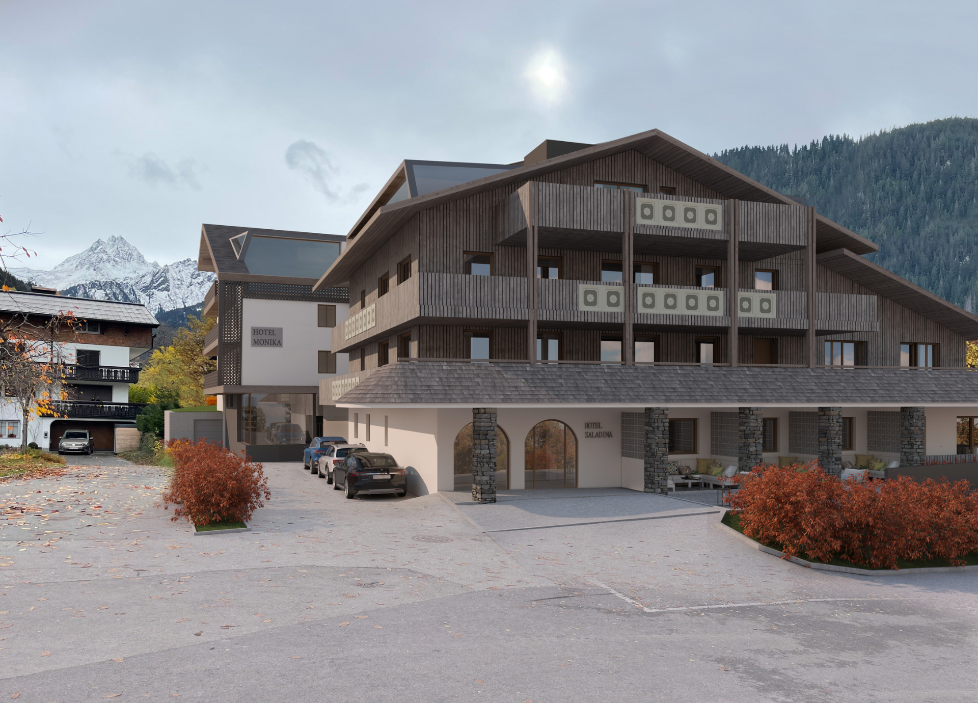 Saladina Apartments exterieur - modern Alpine architectuur