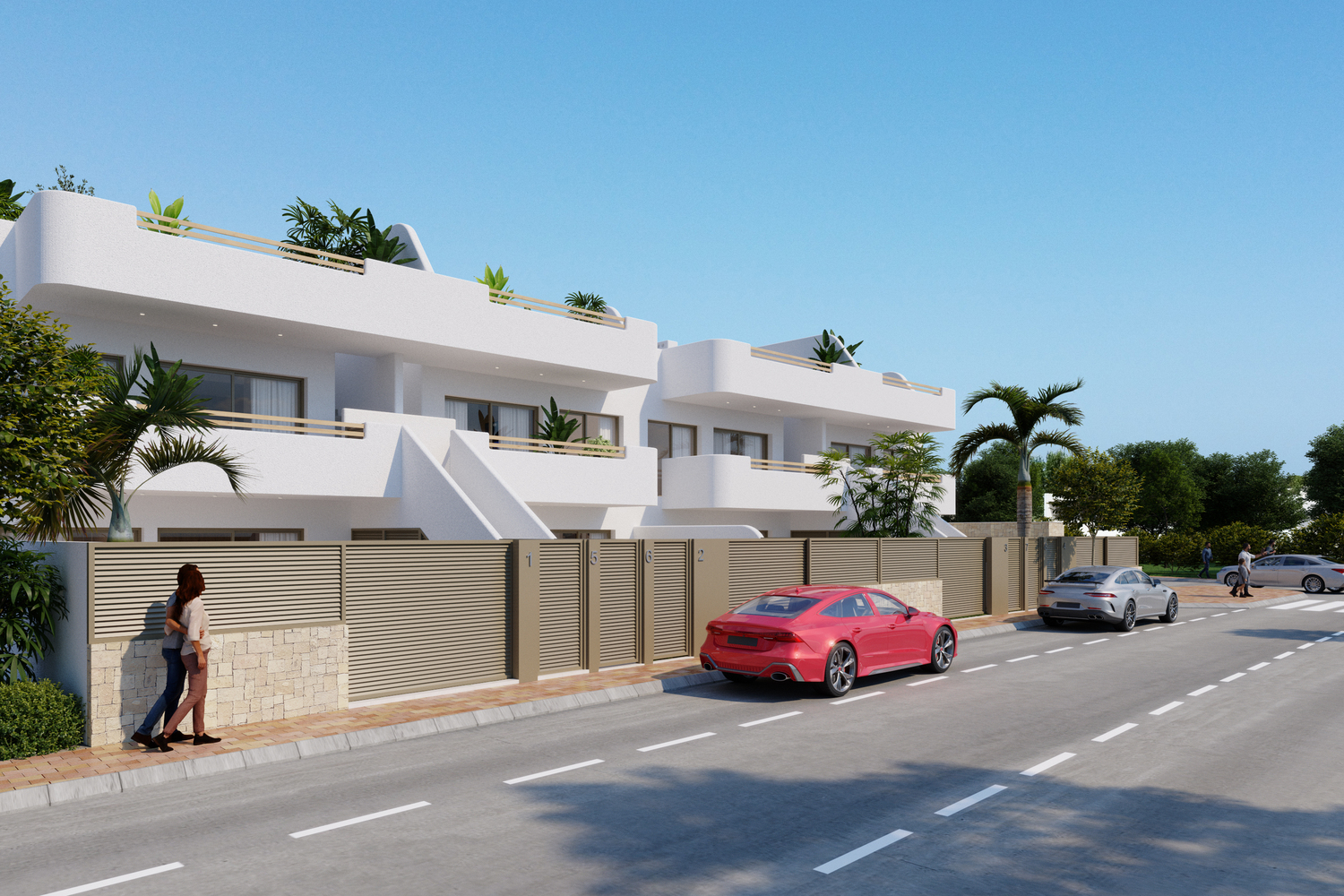 Vooraanzicht Alma Bungalows