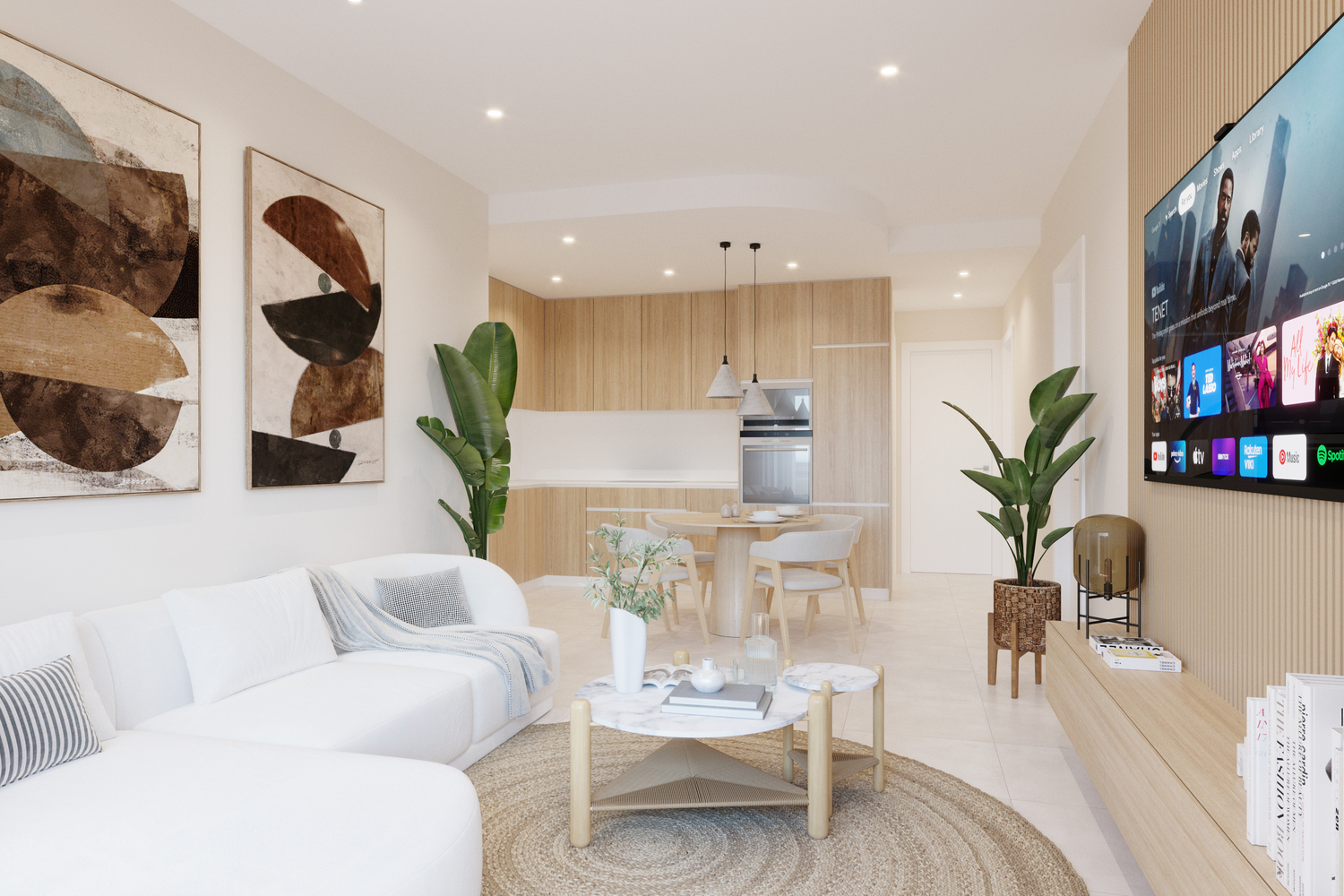 Woonkamer met keuken