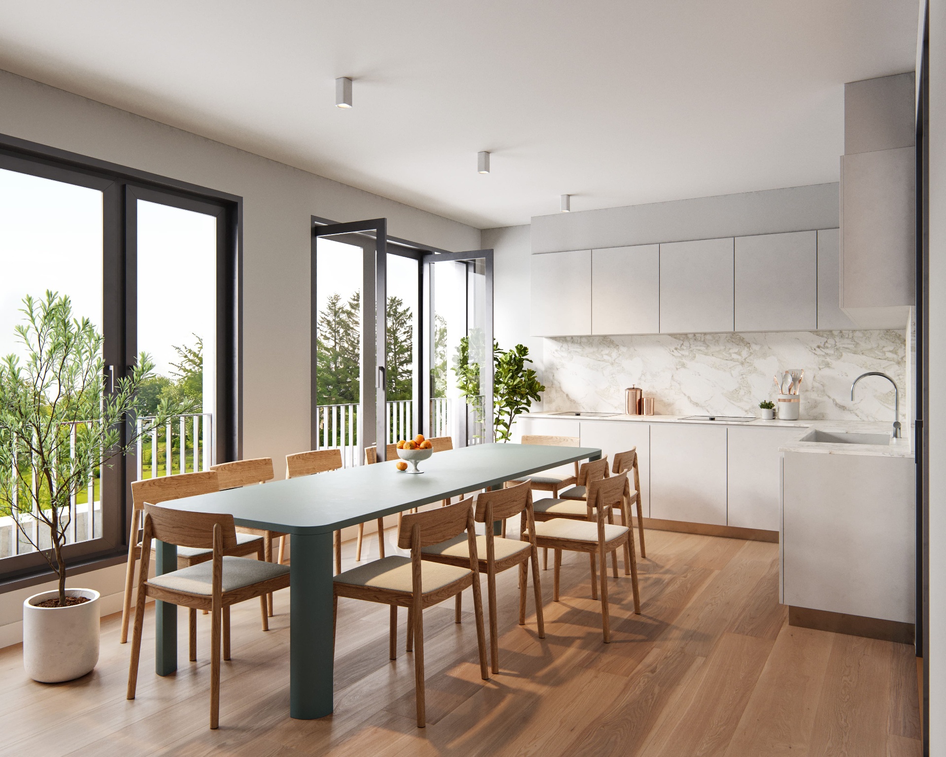 Moderne keuken met eetplaats Vogelzang