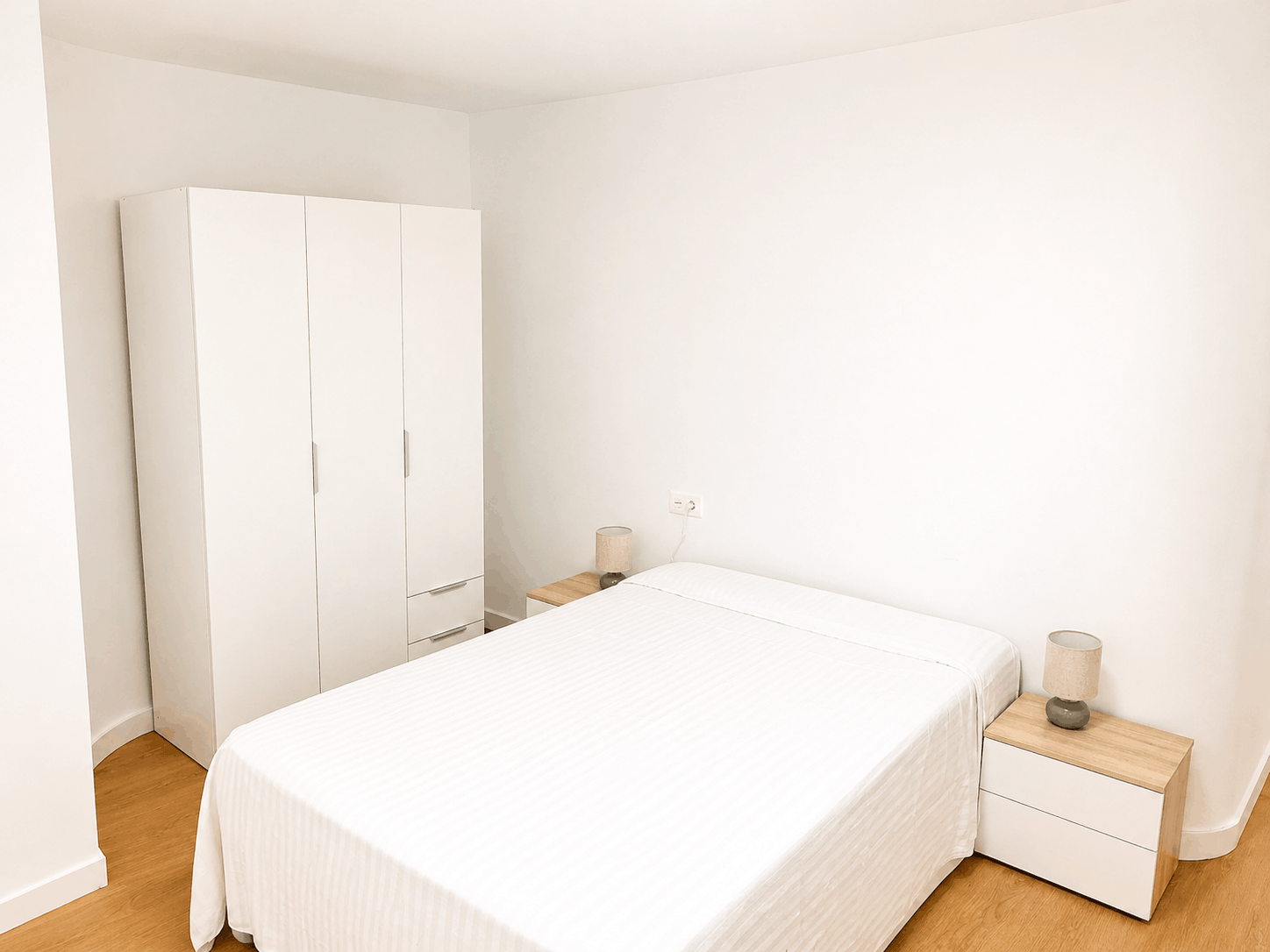 Bedroom with wooden accents