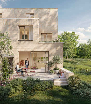 Exterieur gezinswoning Het Porfier met terras en tuin