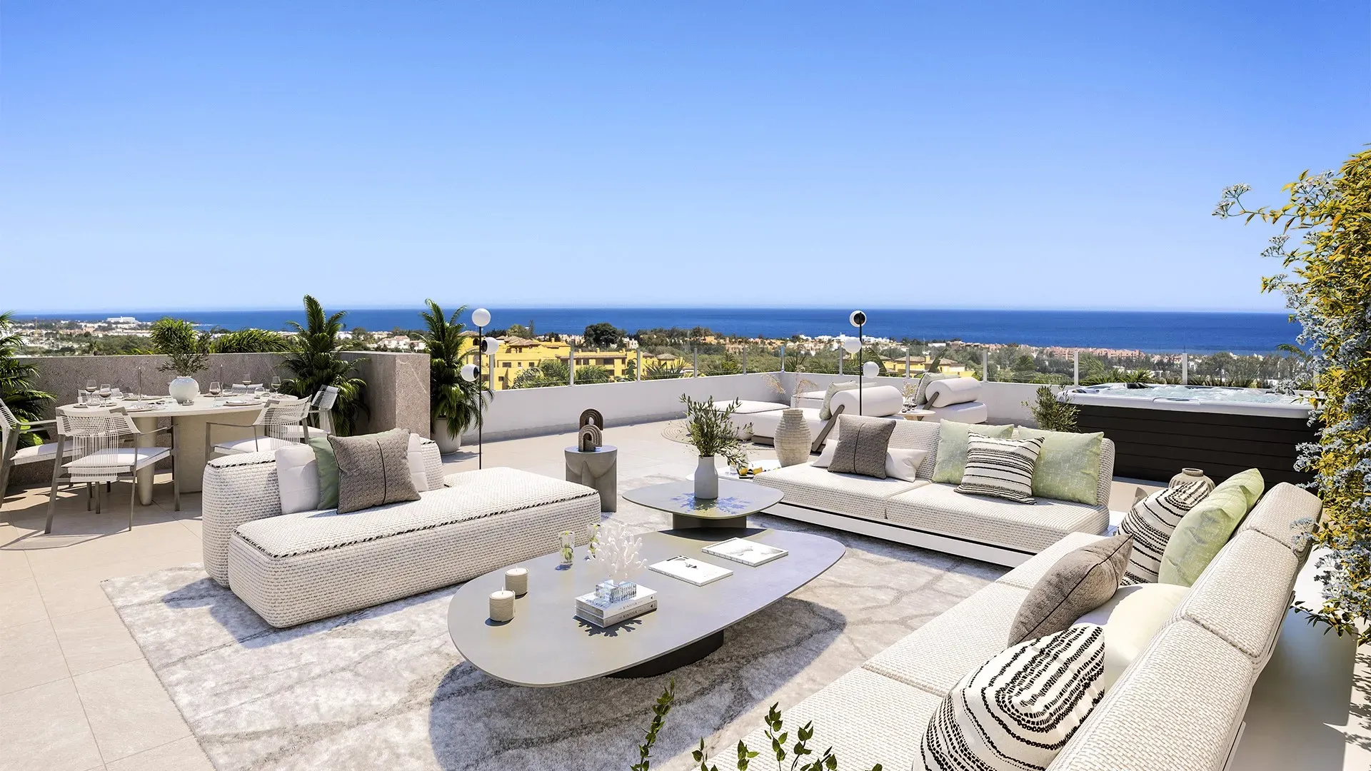 Penthouse terras met zeezicht — Marine Hills Estepona