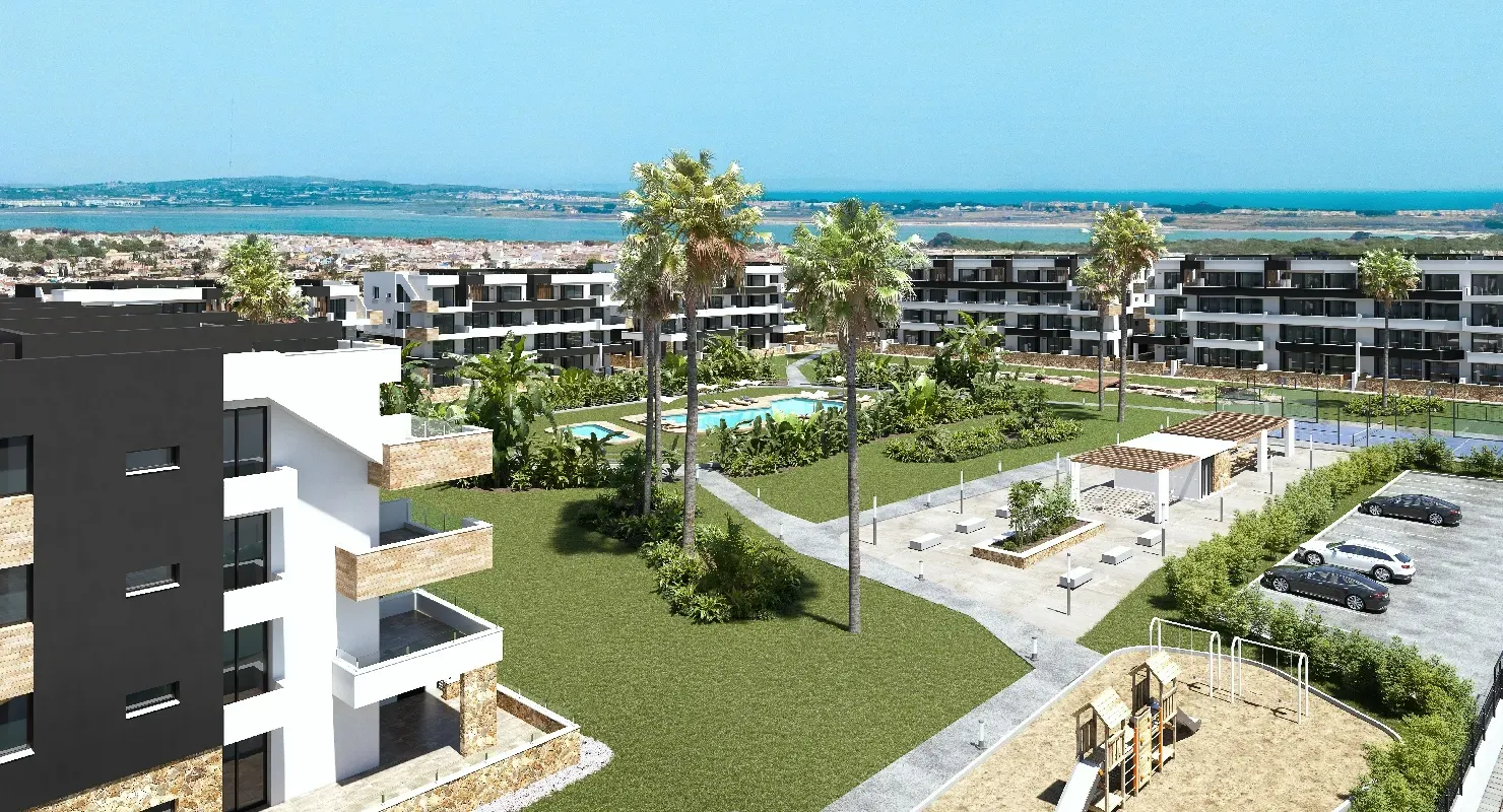 Nieuwbouw appartementen La Hoya Torrevieja met zwembad en mediterrane tuinen