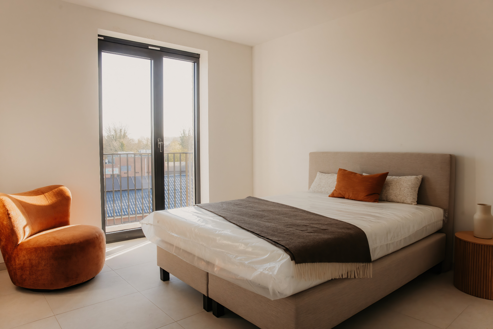 Slaapkamer met balkon