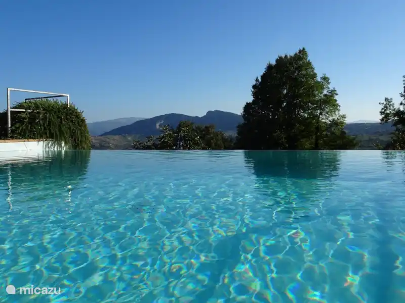 Infinity pool met uitzicht op de Apennijnen