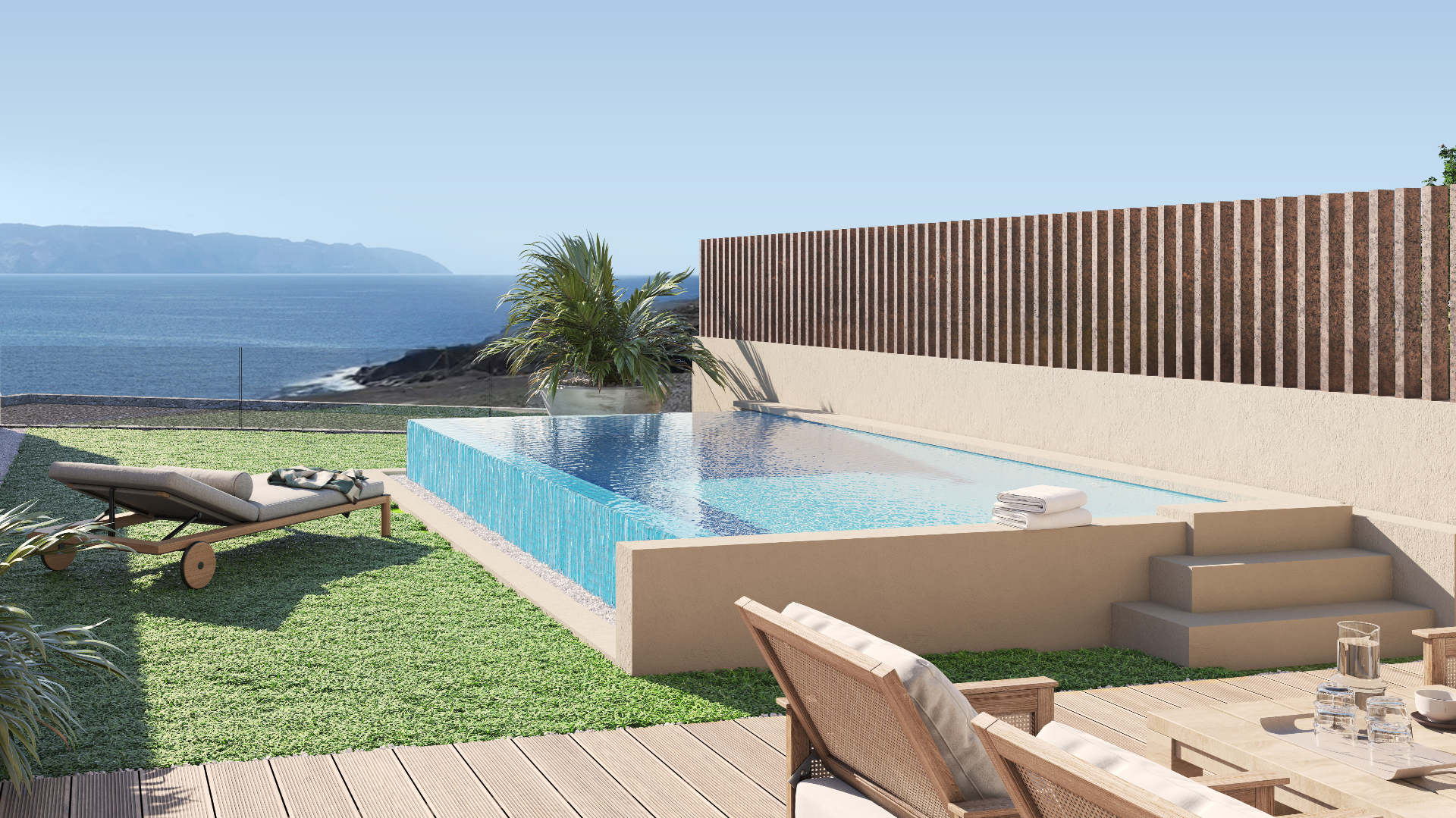 Infinity pool overlooking La Gomera