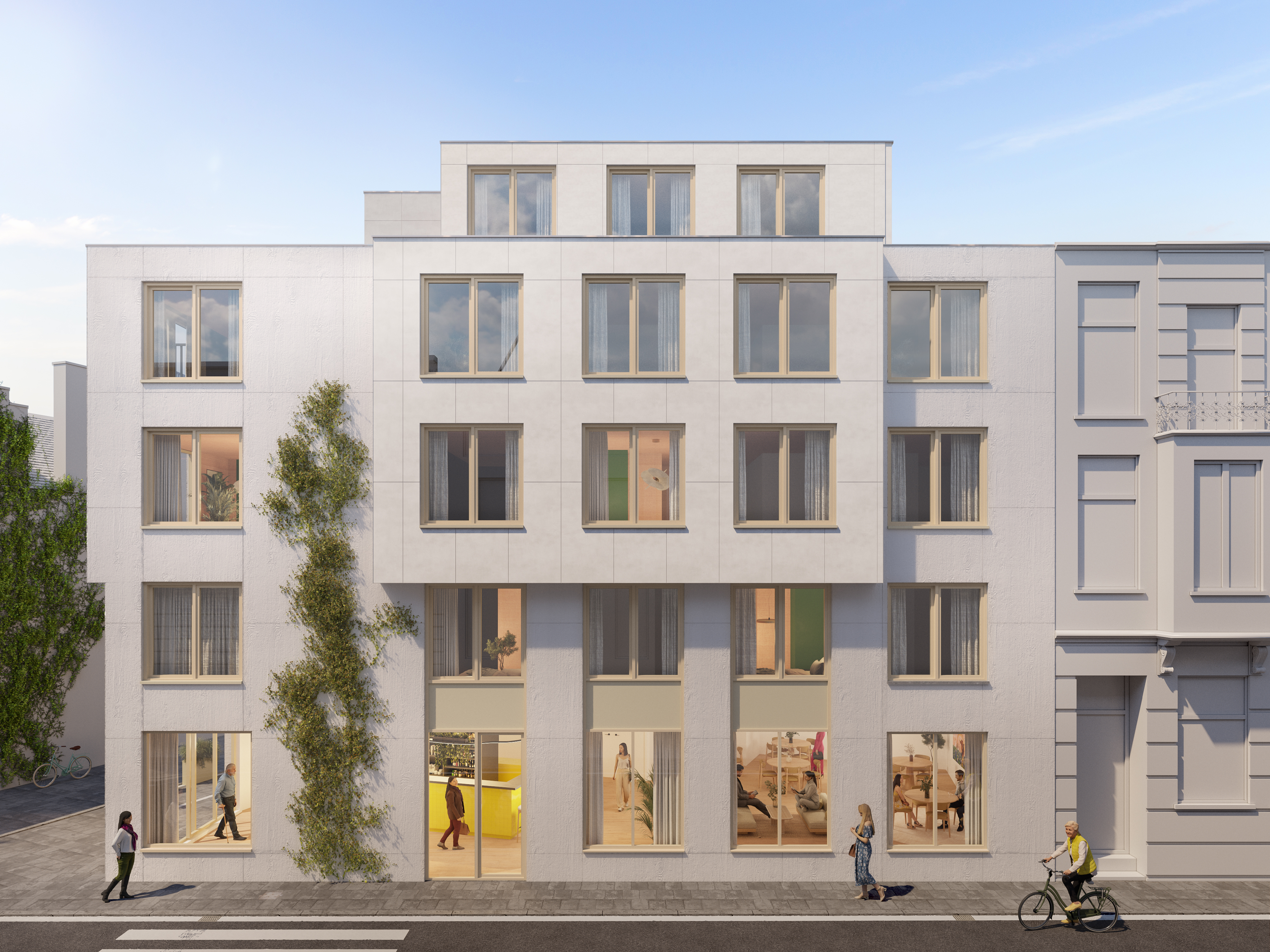 Render van het nieuwe shortstay studiocomplex in de Sint-Jacobsnieuwstraat