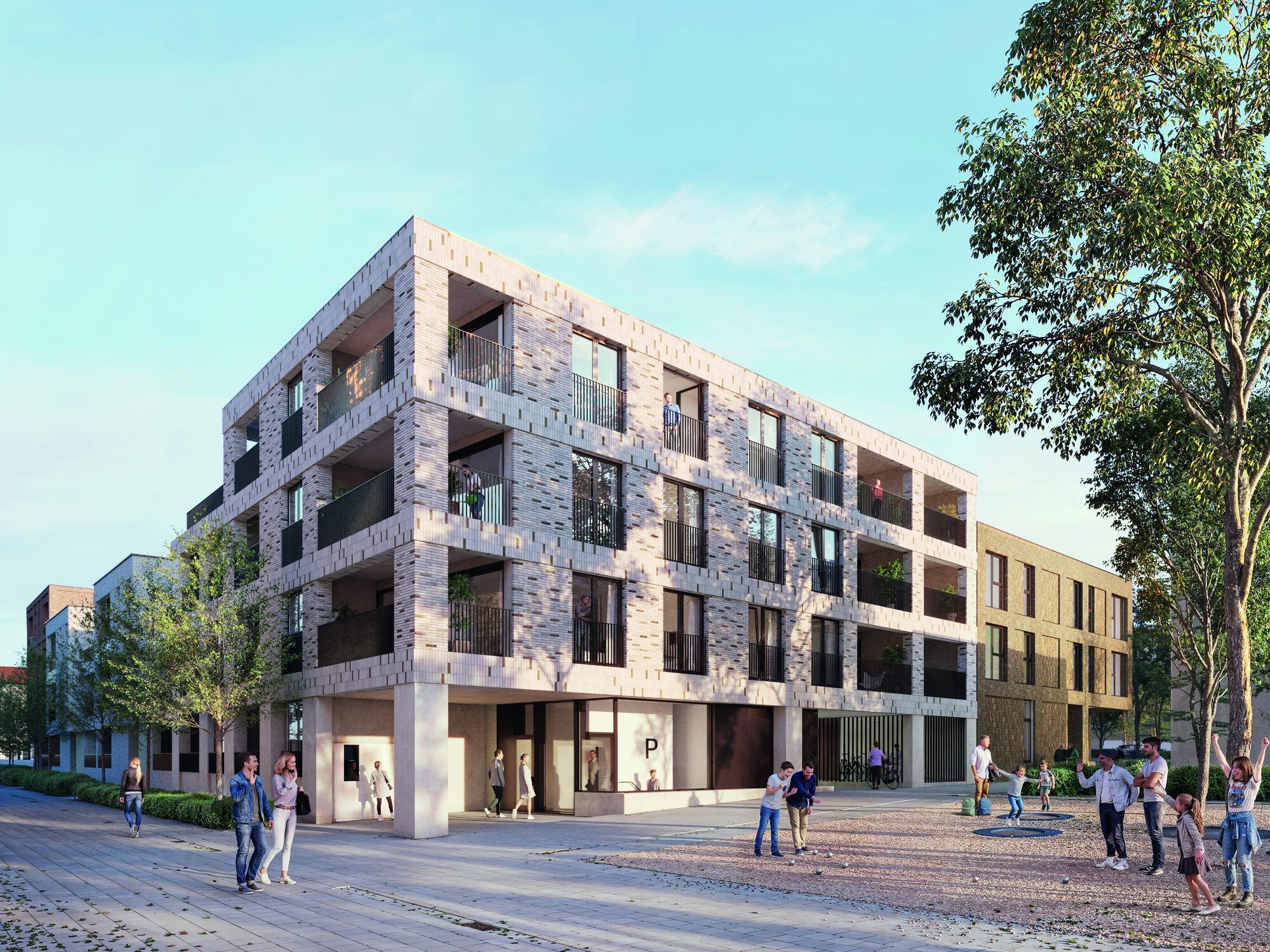 Architecturaal ontwerp Arch Teco — hoekgebouw Nieuwe Overleie Kortrijk