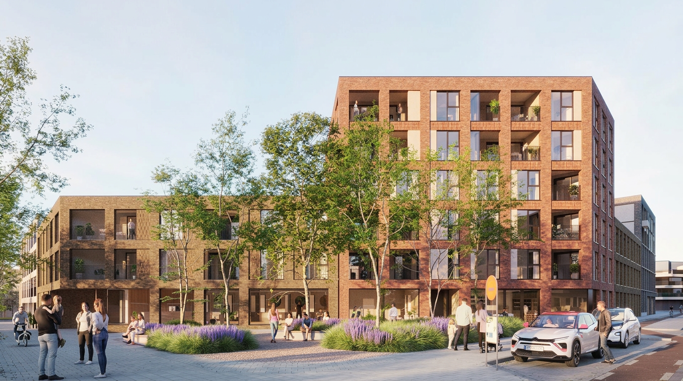 Nieuwe Overleie — moderne appartementen met groene binnentuin in Kortrijk