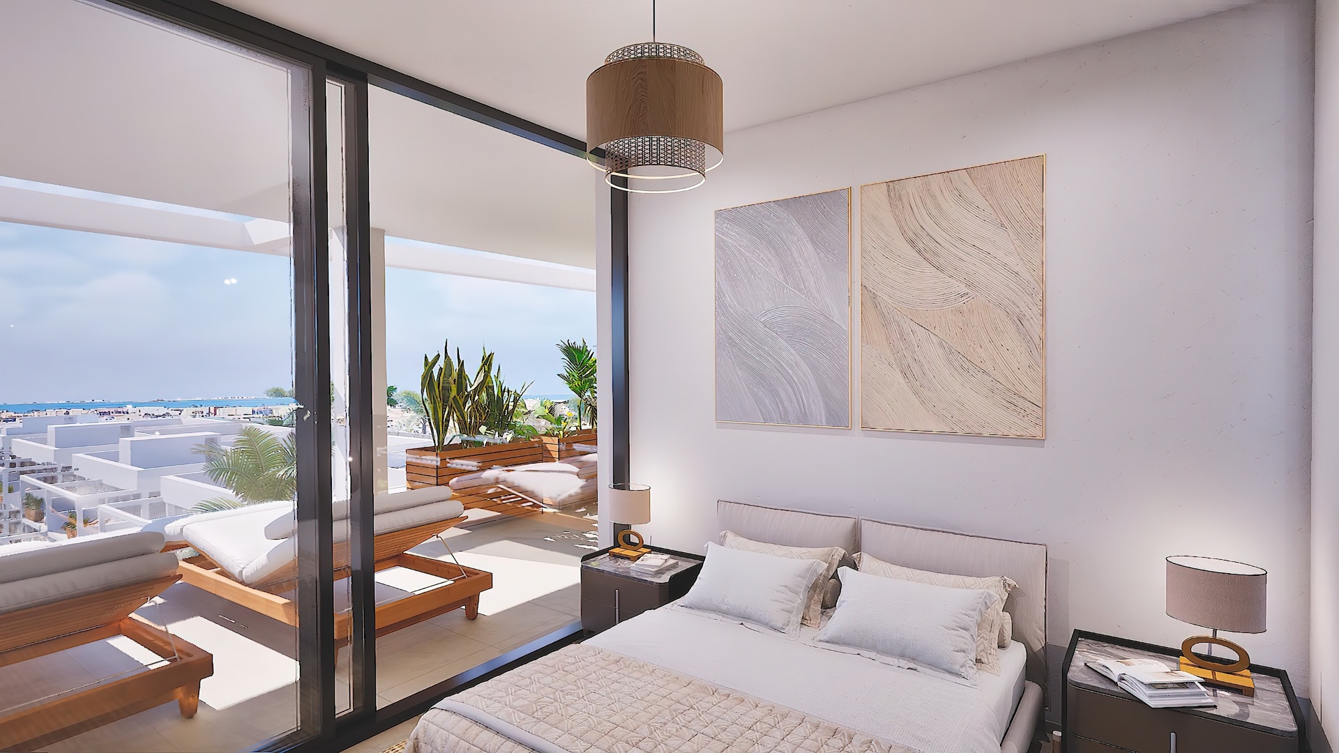 Luxe slaapkamer met terras