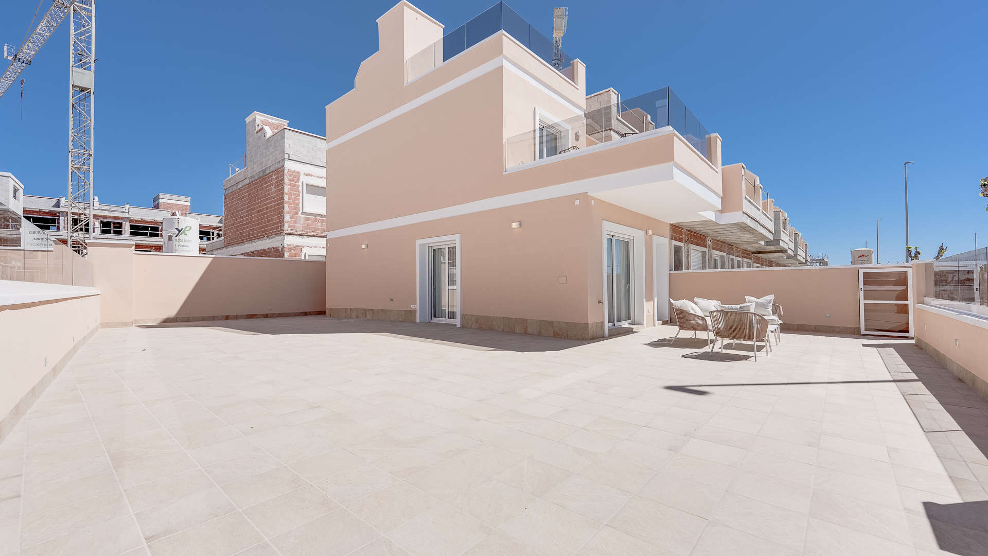 Spacious rooftop terrace