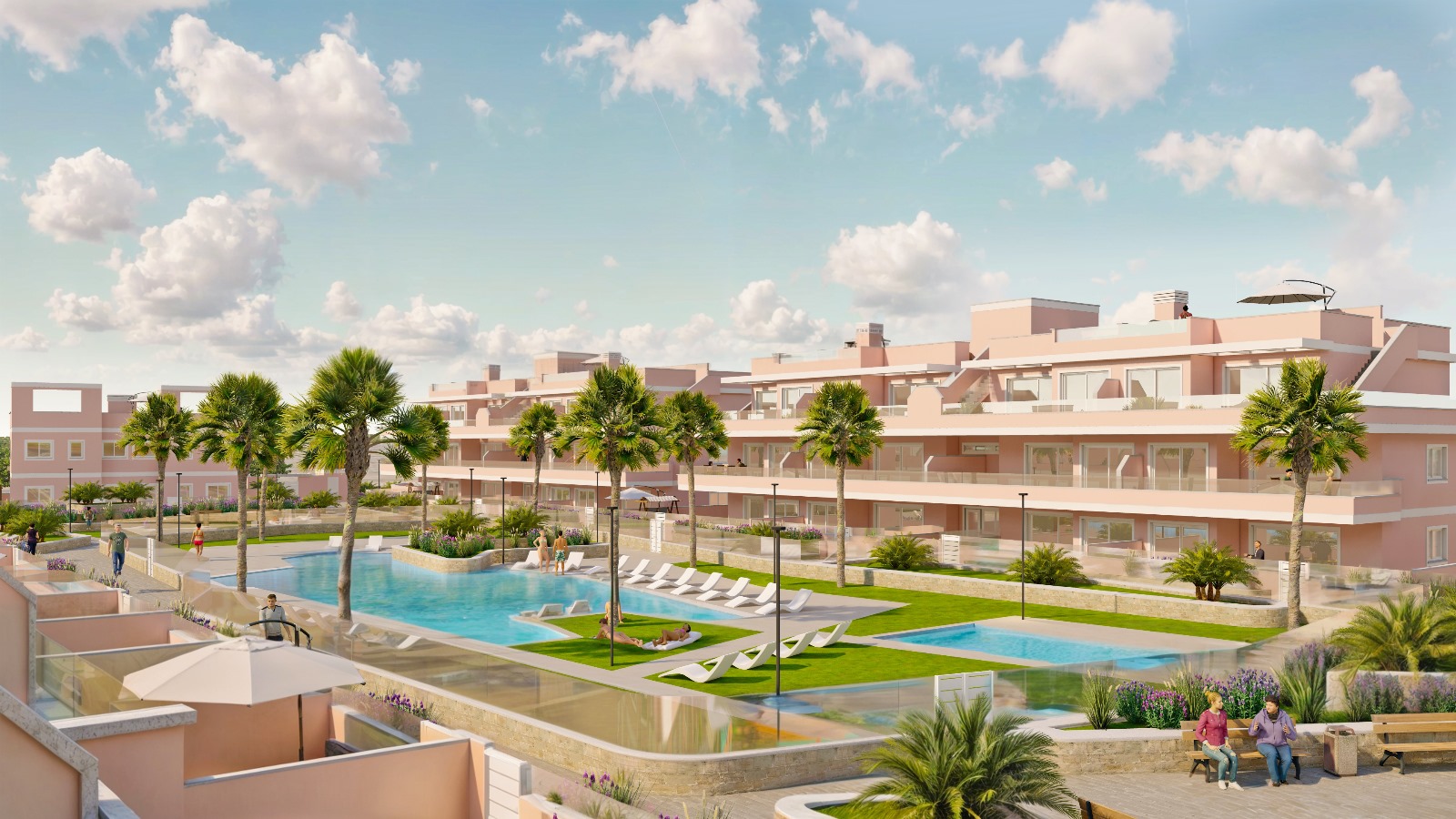 Pool and communal gardens