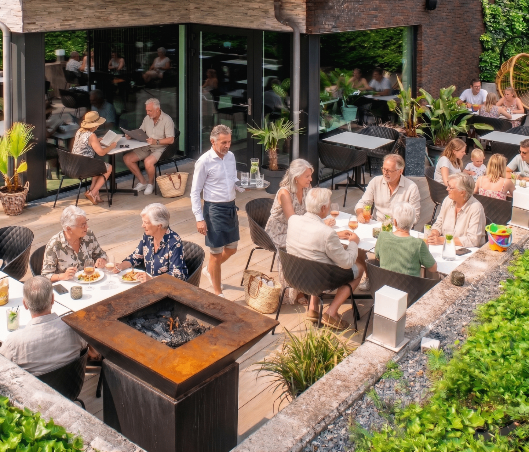 Sfeervol terras en gemeenschappelijke ontmoetingsruimte